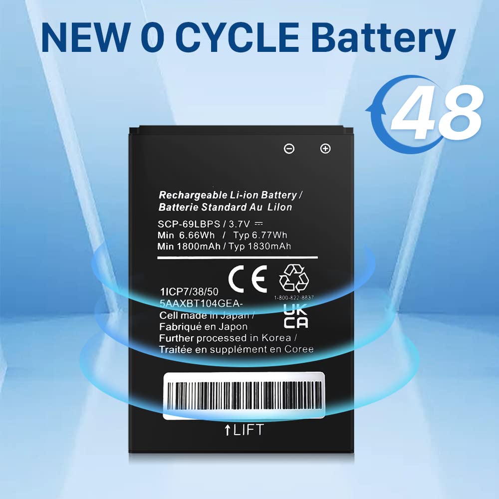 SHENMZ SCP-69LBPS Battery, 1800mAh High Capacity Replacement Battery Compatible with Kyocera DuraXV LTE E4610 DuraXV E4520 DuraXA E4510 DuraXE E4710 SCP-63LBPS Battery