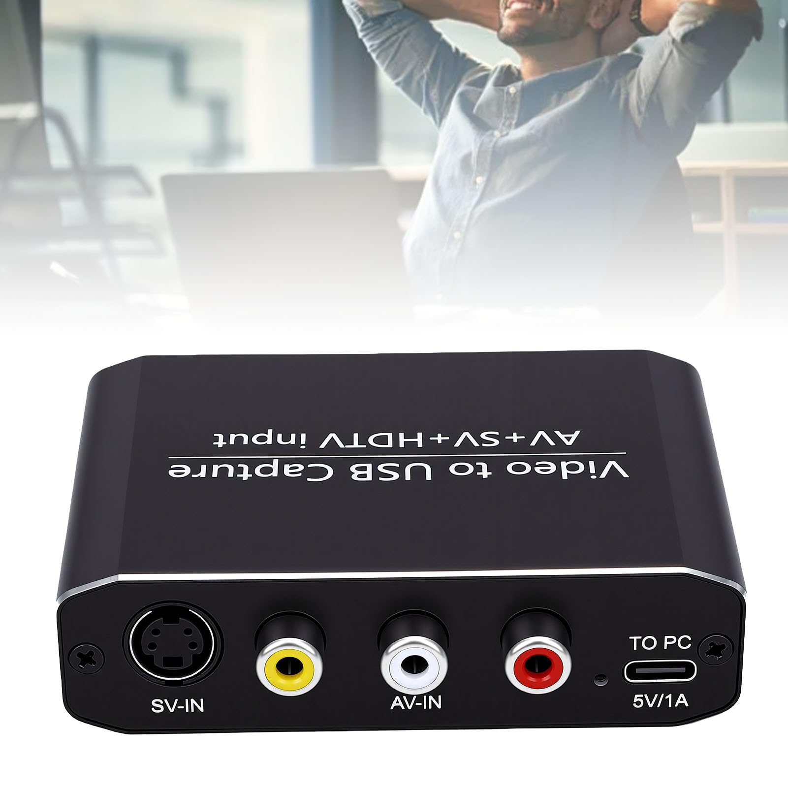 Goshyda USB 3.0-Capture-Karte, AV-S-Video-HD-Multimedia-Schnittstellenkonverter für Live-Streaming-Aufnahmen aus Aluminiumlegierung