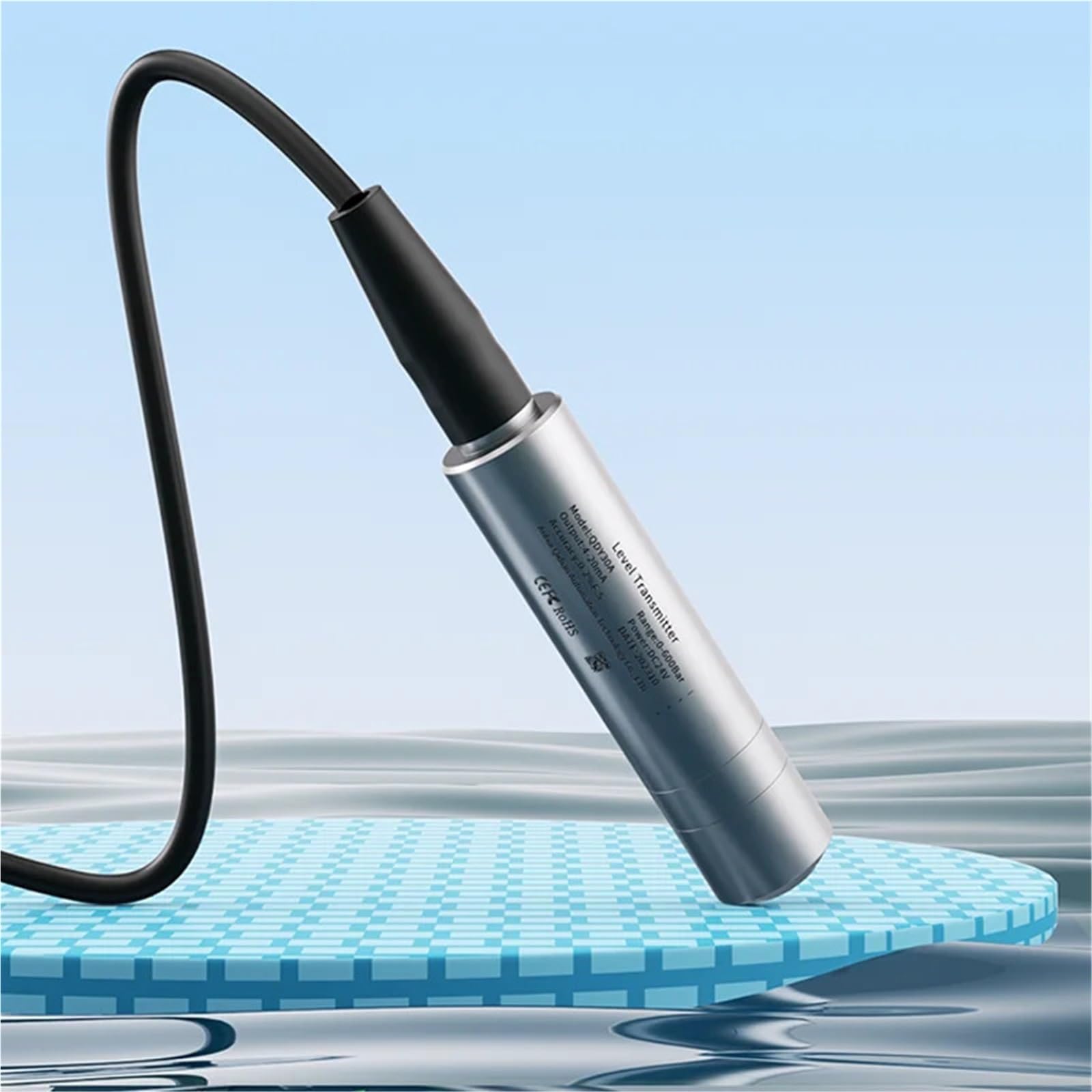 Tauchwasserstandsensor 4 20ma 0-10V 0-5V Flüssigwasserstandsender 0-10m Wasserflüssigkeitsstandsensor Wandler 1St(1M Rnage 2M Cable,4-20mA Output)