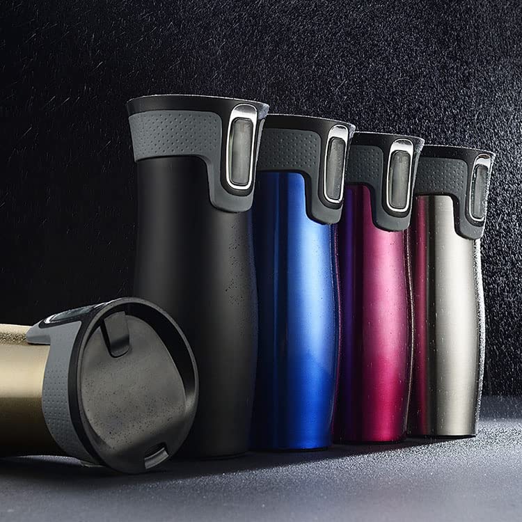 Image of SAXAT Double Wall Stainless Steel Vacuum Insulated Travel Tea Coffee Mug Insulated Cup for Hot & Cold Drinks Car Thermos Mugs Coffee Tea Thermal Bottle Tumbler Vacuum Flasks Thermos (450ML | Black)