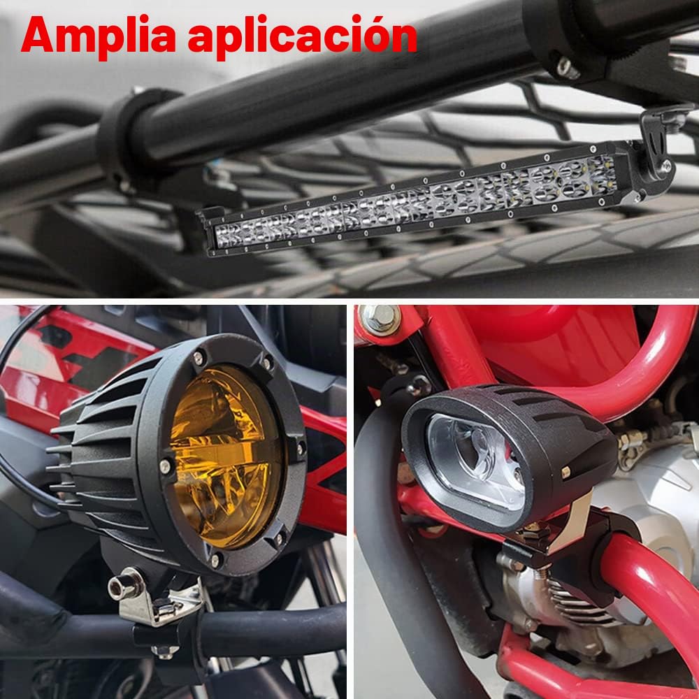 ETOPARS 2 Piezas 35-50mm Soporte de Montaje de Luz de Trabajo Universal Coche Soportes Abrazadera de Tubo de Luz Barra Parachoques Lámpara Soporte Faros Antiniebla