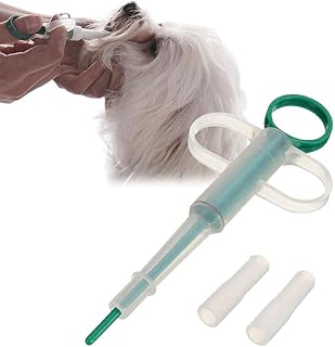 Anzero Pets Feed Solid Pills Gun Pet Pill Dispenser Dog Pill Dispenser Cat Pill Shooter Tablet Soft Tip Syringe Pet Medical Feeding Dispenser for Small Pet