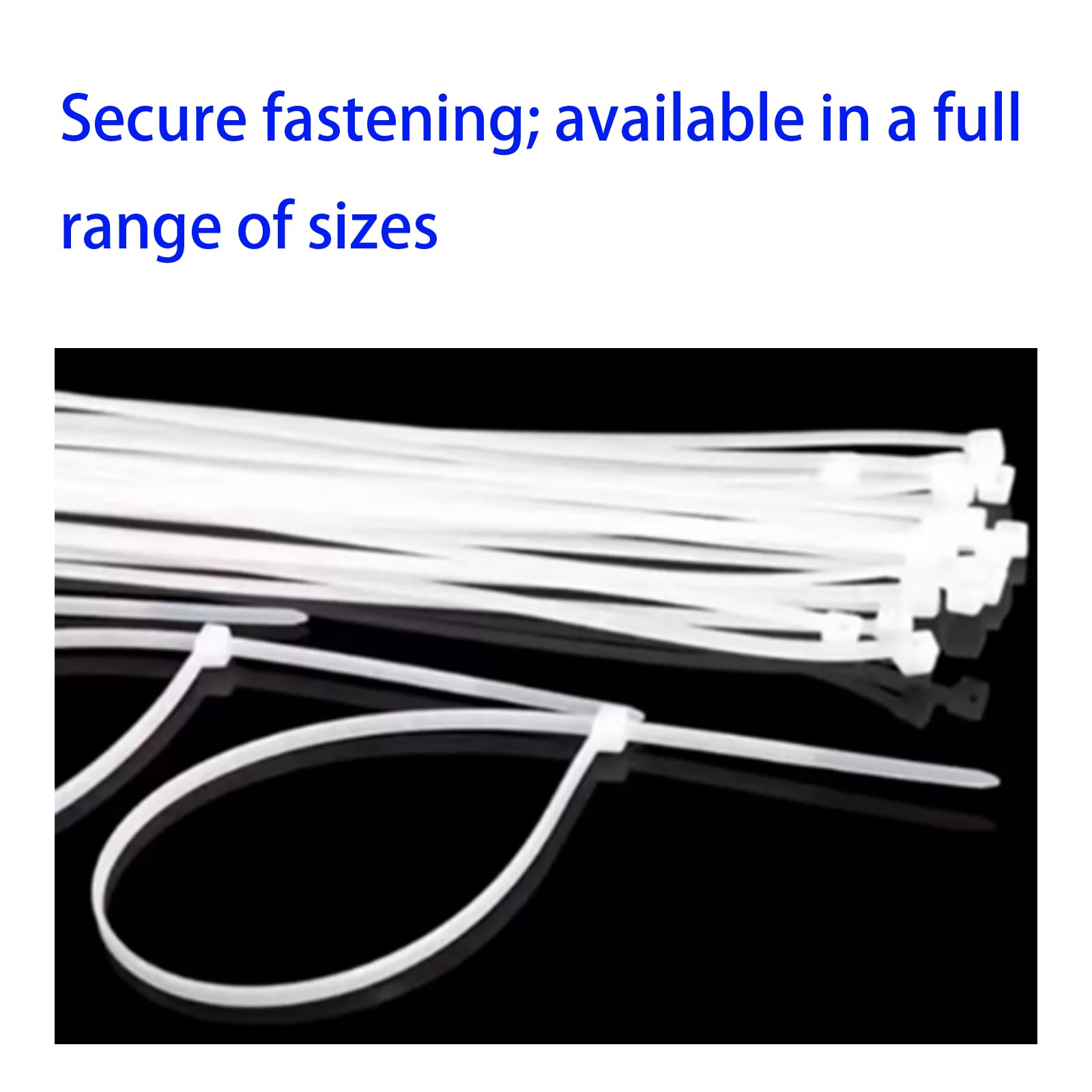 Fascette in Nylon, Fascette A Scatto Per Un Fissaggio Saldo Dei, Con Cordino, Fascette Autobloccanti Per (Black8mm*400mm*250pcs)