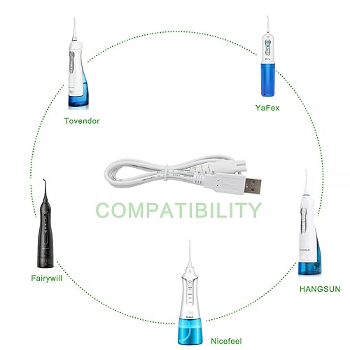 Miniatura 3 de Cable de carga de repuesto para hilo dental NicwellInsmartNicefeelFairywillTovendorYafexHangsun, cable de carga, paquete de 2 unidades