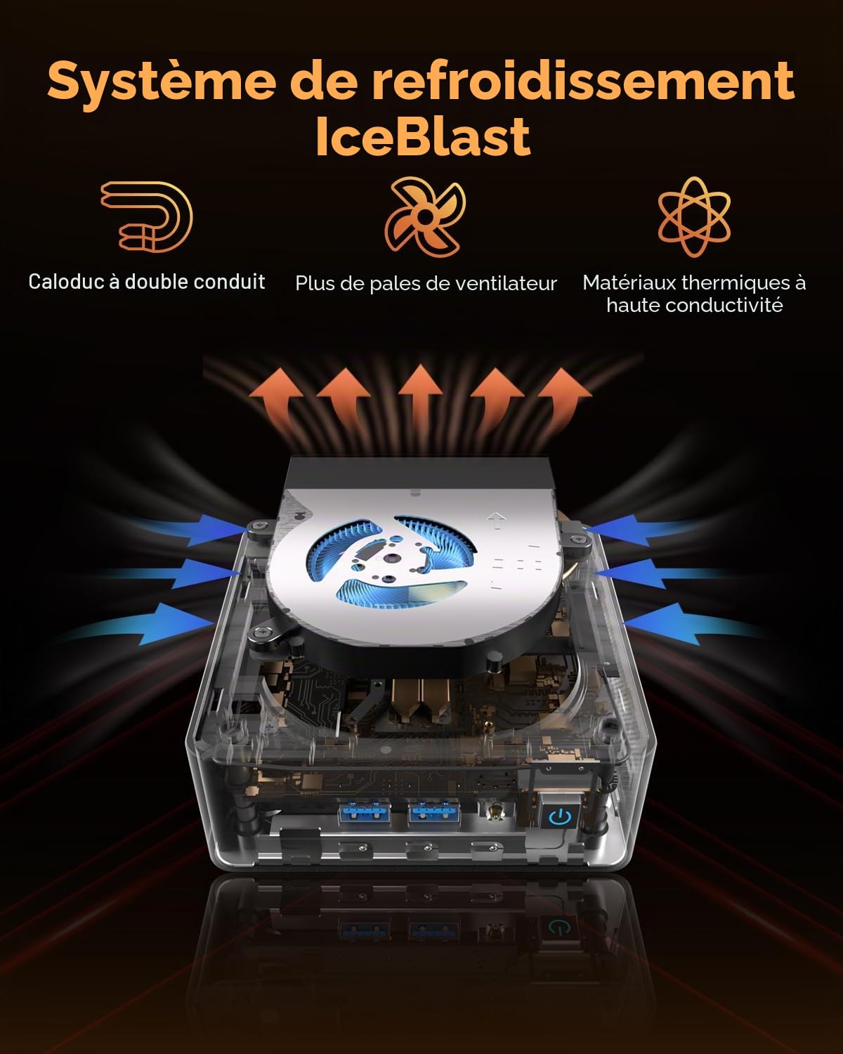 GEEKOM AE7 Mini PC - AMD Ryzen 9 7940HS(8 Coeurs 16 Threads, jusqu'à 5,2 GHz), 32GB DDR5 1TB SSD, Mini PC Window 11 Pro| USB 4 | WiFi 6E | BT5.2 | pour Joueurs, Design, Business