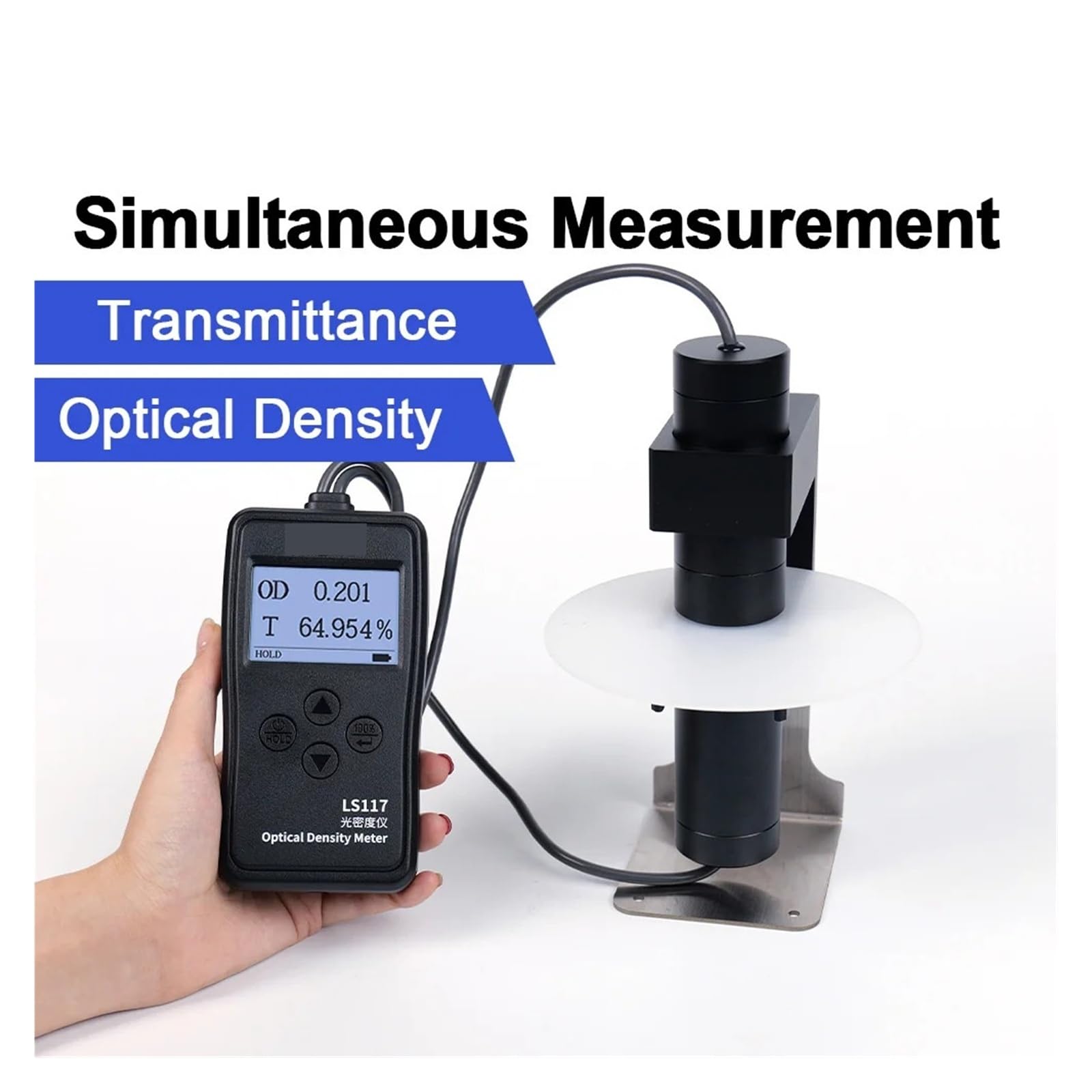LS117 Optisches Dichtemessgerät 380 nm–760 nm for Transmissions-OD-Tests Einfache Bedienung | Aluminiumbeschichtete Folie, durchscheinende, undurchsichtige, mattierte Materialien