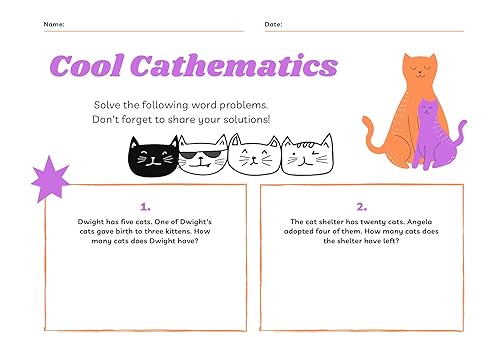 Cool Cathematics Word Problems Worksheet