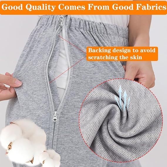 Pantaloni per fratture Unisex, Abbigliamento per pazienti allettati, Abbigliamento per disabili,L
