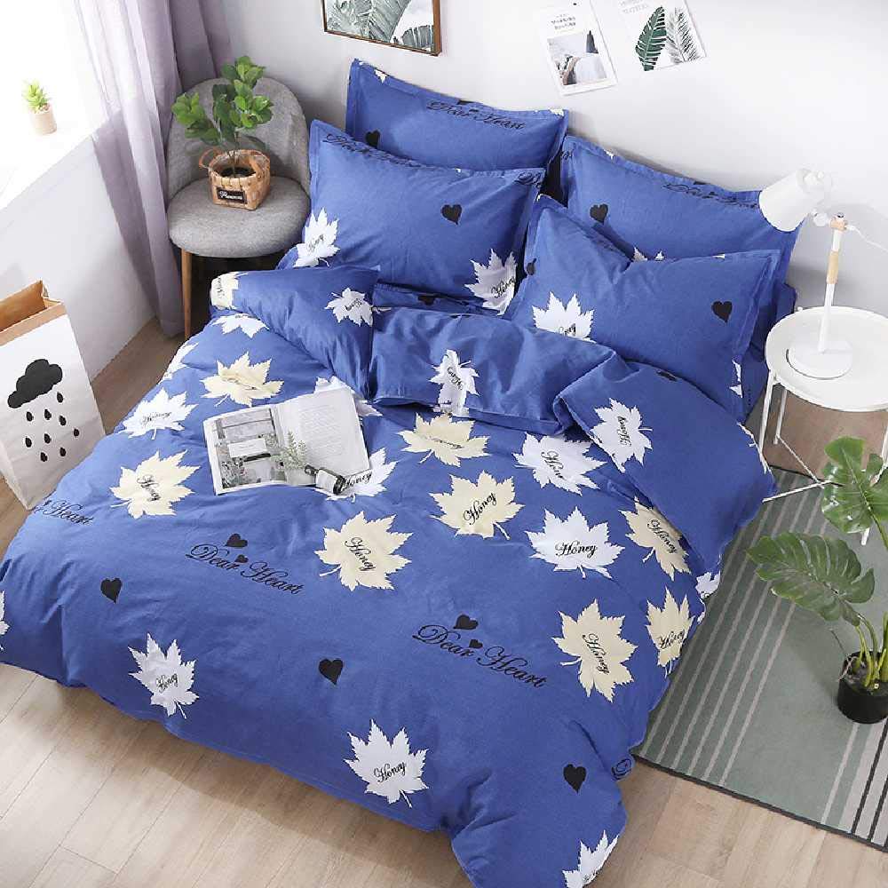 YXOPB Cotton Four-piece Twill Cotton Bedding Sheet Quilt Cover Set Home Textile Four-piece set/Maple leaf 1005