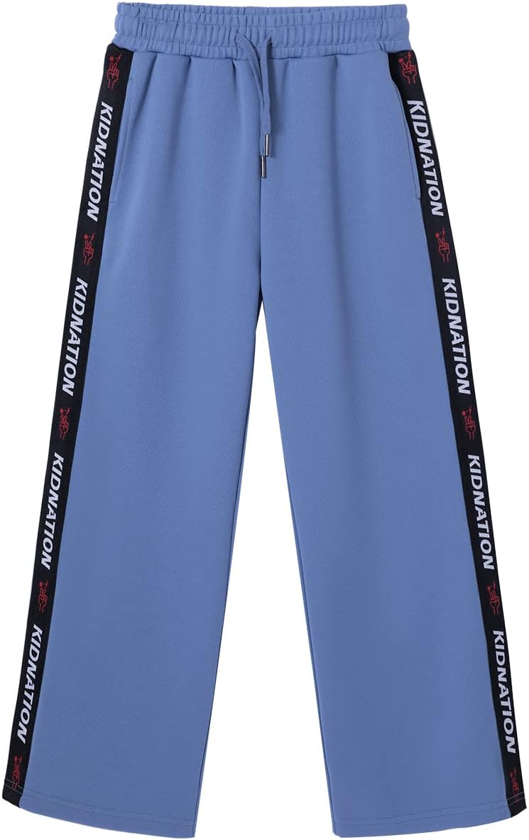 Kid Nation Kids Pants Wide Leg Pant with Pockets Loose Stretchy Sweatpants Athletic Lounge Pants for Boys and Girl 4-12 Years Kid Nation Kids Pants Wide Leg Pant with Pockets Loose Stretchy Sweatpants Athletic Lounge Pants for Boys and Girl 4-12 Years