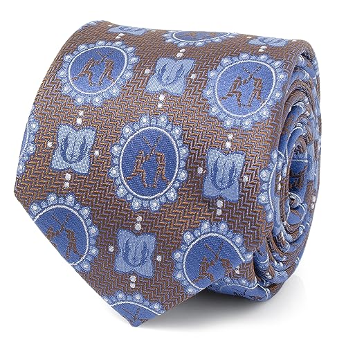 Obi-Wan Anakin Saber Battle Men's Tie in Blue and Brown, Officially Licensed by Star Wars Lucasfilm LTD.