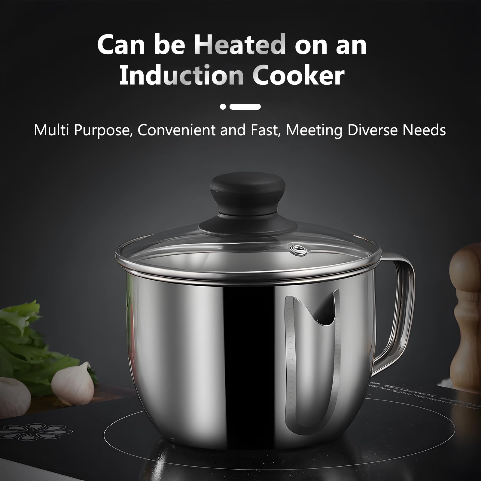 Séparateur de Graisse D'huile, 1000ML Filtre Huile Alimentaire en Acier Inoxydable 304, Pot à Huile de Soupe de Filtre à Huile Domestique pour Bol de Séparation D'huile de Sauce