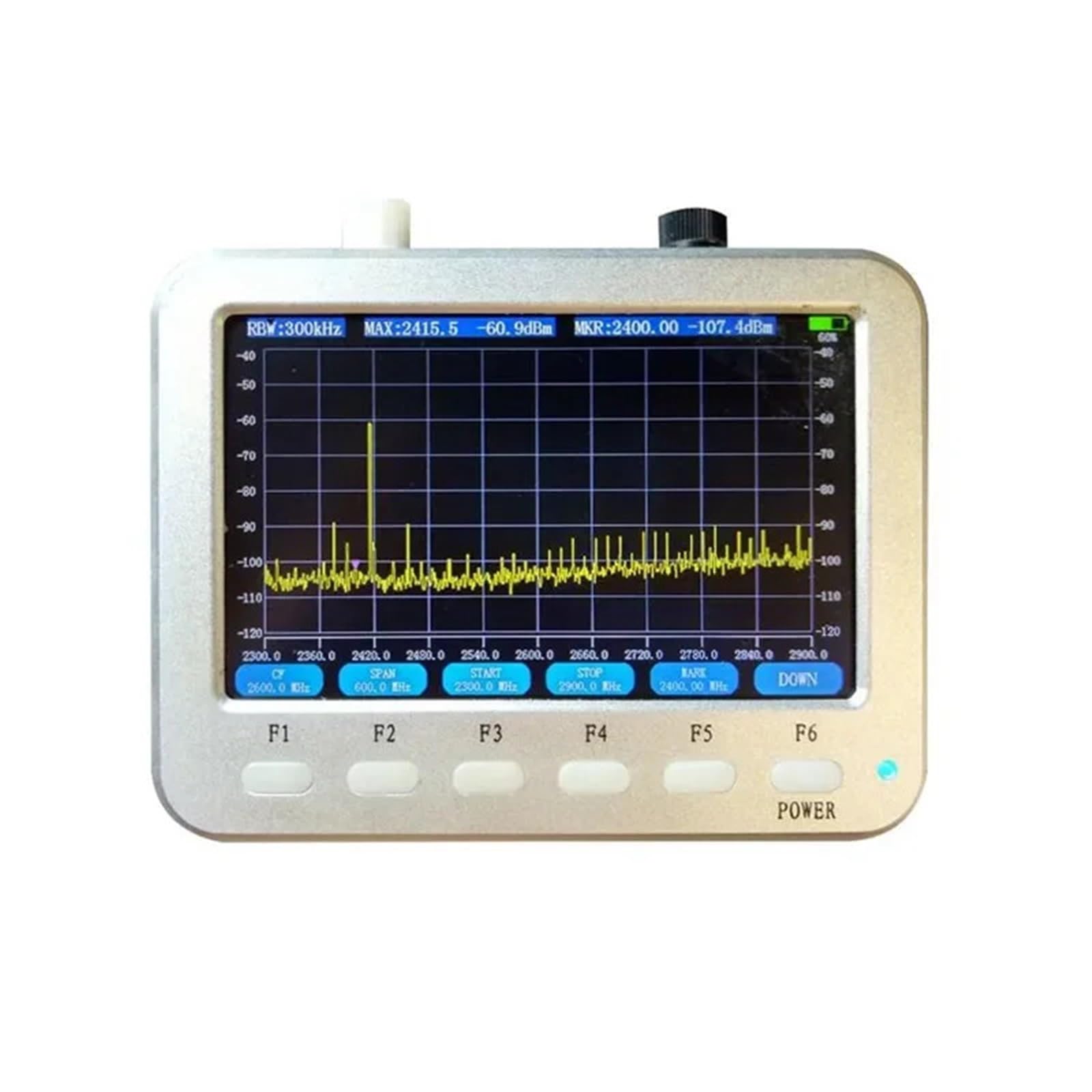 Analizzatore di Spettro Portatile da 10 MHz a 2,7 GHz, Strumento di misurazione della frequenza del Segnale con Display LCD da 5,0 Pollici