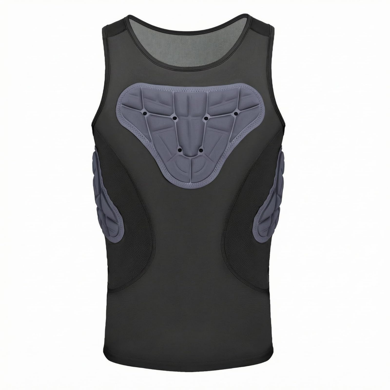 SNAPPSY Segmented Padding 3D Protective-Resistant Vest Breathable Mesh Padded Protective-Resistant Vest Sleeveless Padded Compression Shirt Close-Fitting for Athletes, XL-picture-24