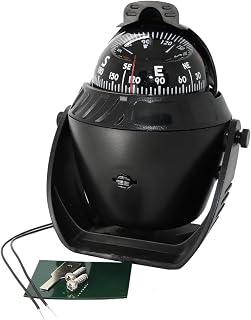 Tovmekdjn LC760 Nautical Compass Black Nautical Compass Plastic Nautical Compass LED Accessory for Boats