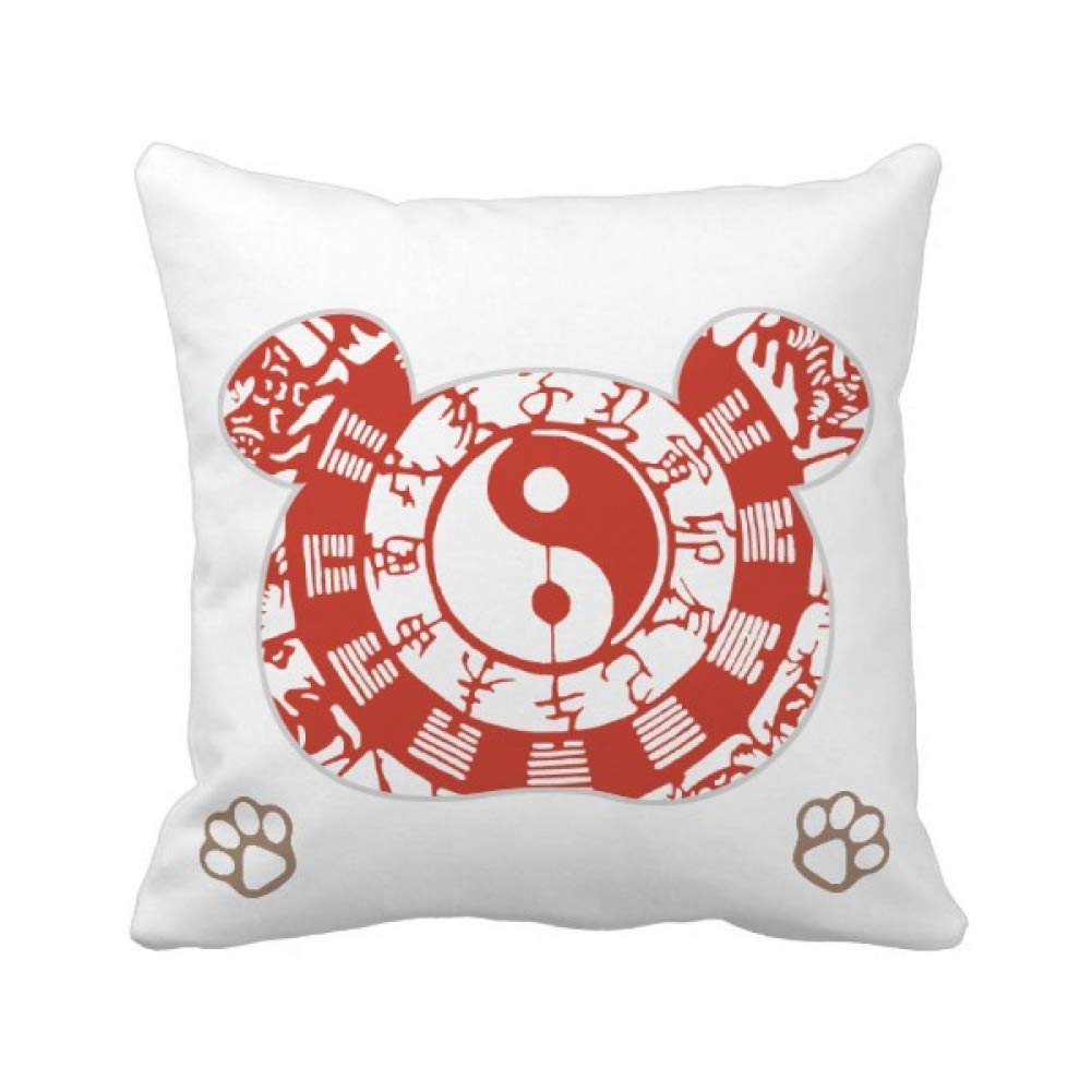 Housse de coussin ours Taiji Yin-Yang en textile jacquard haut de gamme pour intérieur chic