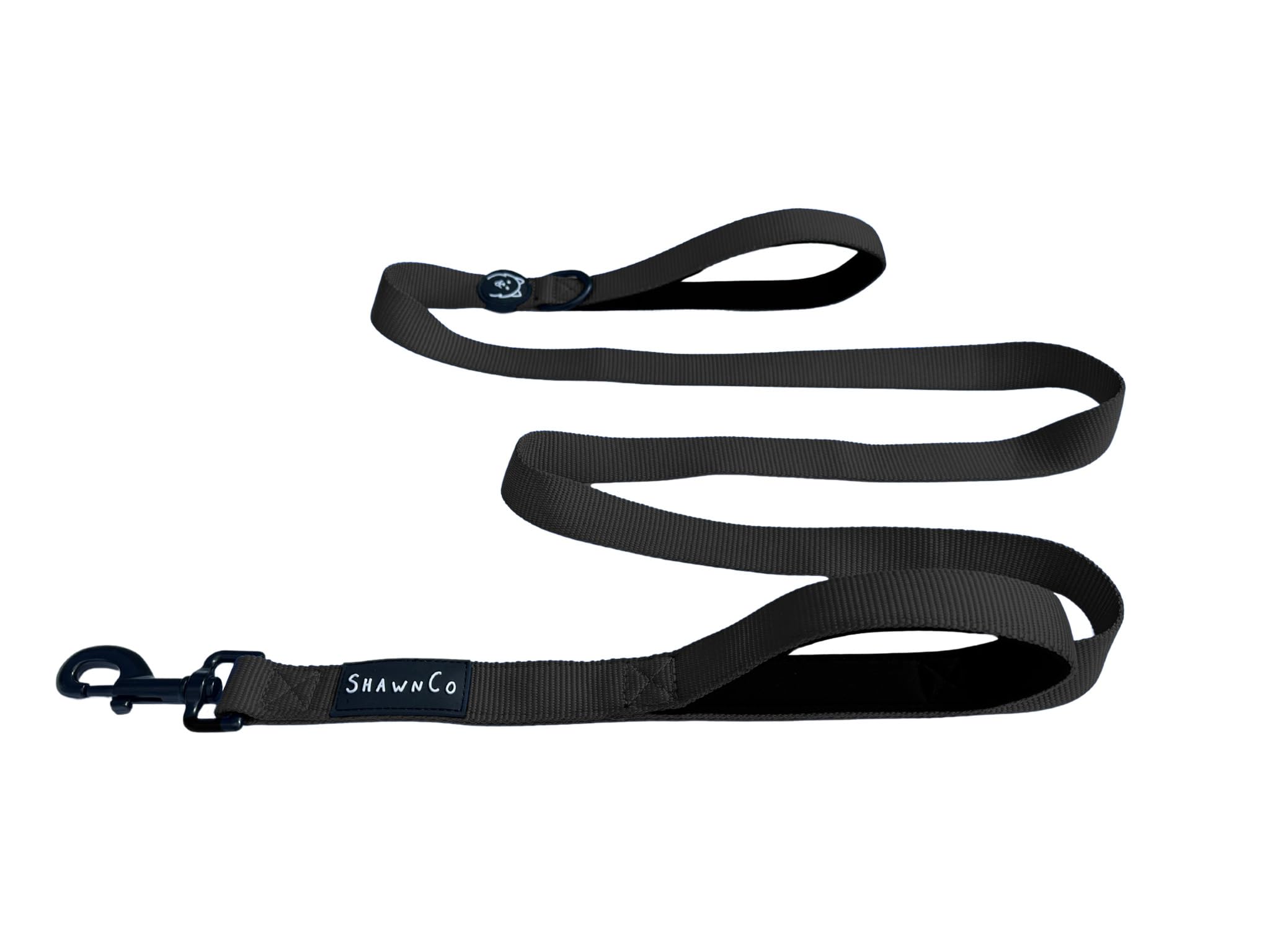 ShawnCo Dream Walk Dog Leash- Premium, Nylon Pet Leash with Soft Neoprene Handle for Small, Medium and Large Dogs (Midnight, M/L 6FT w/ 2 Handles)