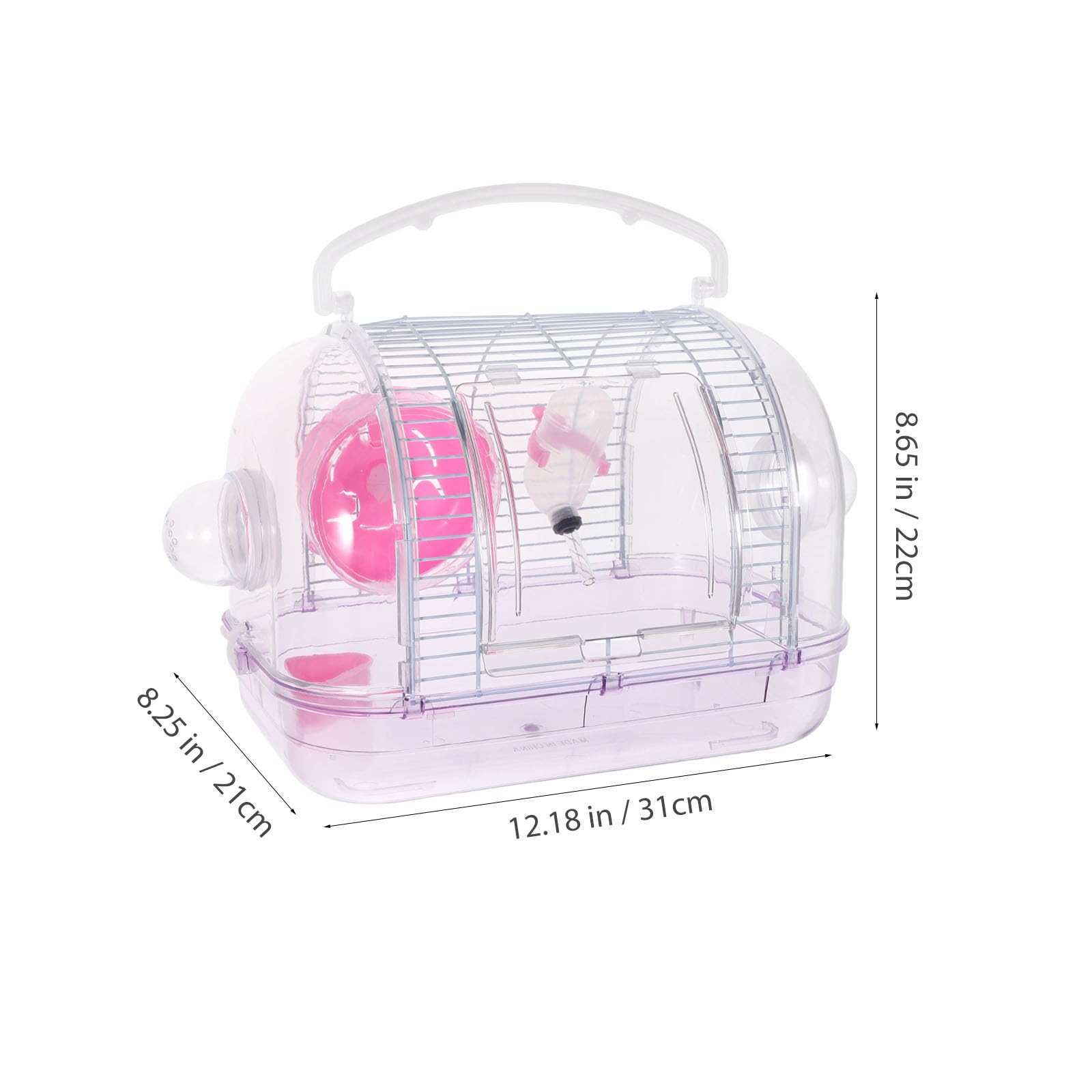 MAGICLULU Hamstertransportbox als Reisekäfig aus Kunststoff und Eisen mit Sicherem Material und Leicht zu Reinigen für Hamster und Meerschweinchen im Freien