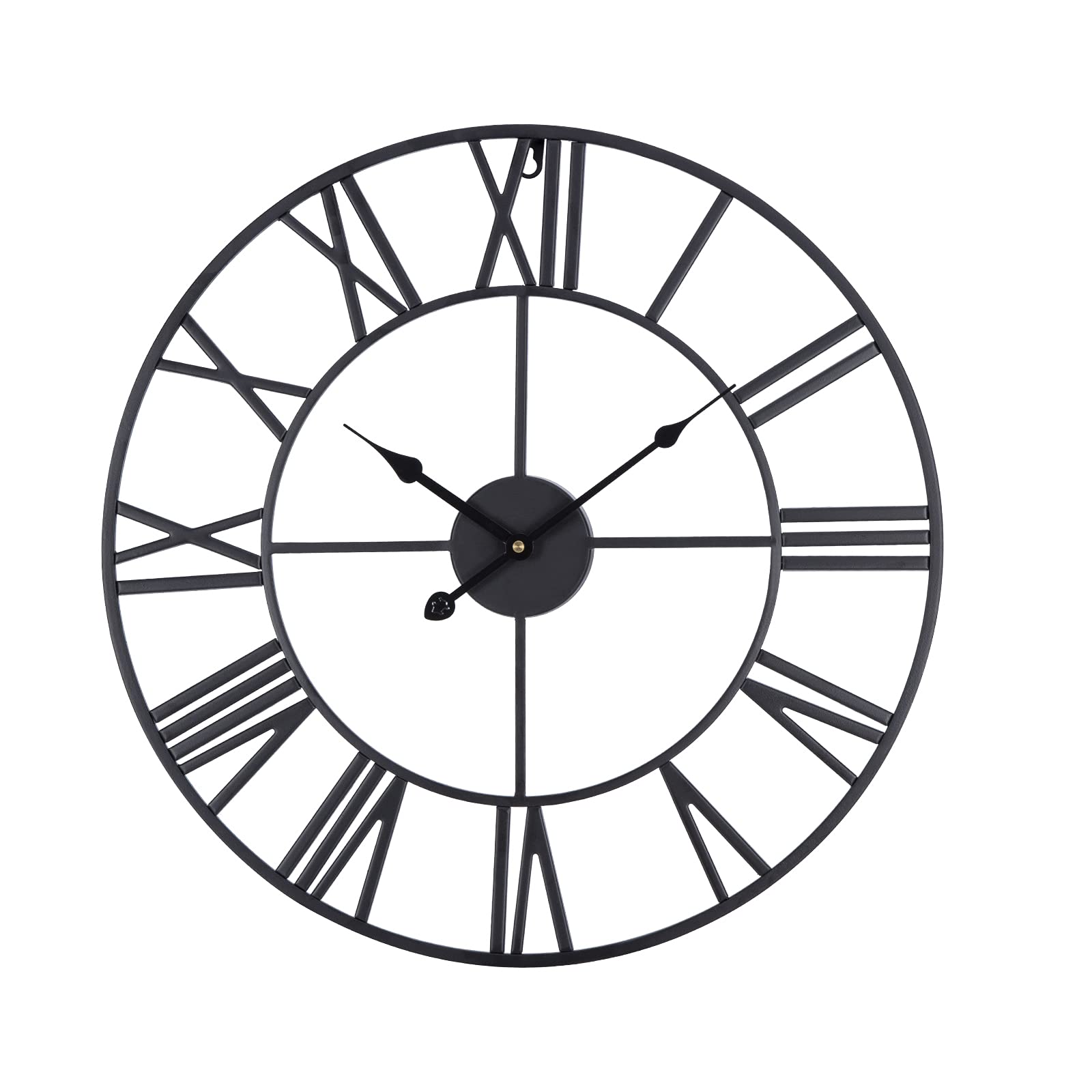 Large Non-ticking Silent Wall Clock 40cm Roman Numeral Quartz Battery Powered Wall Clock Easy Read for Bedroom Home Kitchen Bedroom Office School