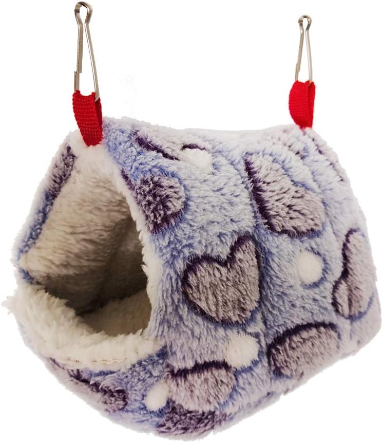 dontdo Cama colgante para hámster con ardilla para mascotas, cálida casa, cobayas y cobayas, tamaño XL, color morado cálido