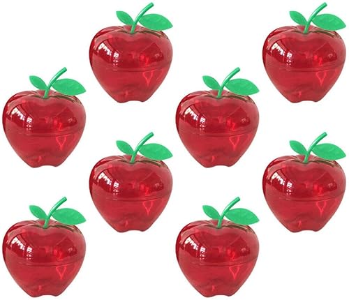 Recipiente de regalo rojo, 8 unidades de manzanas de plástico para manzanas rojas, cajas de dulces, caja de envoltura, adornos decorativos