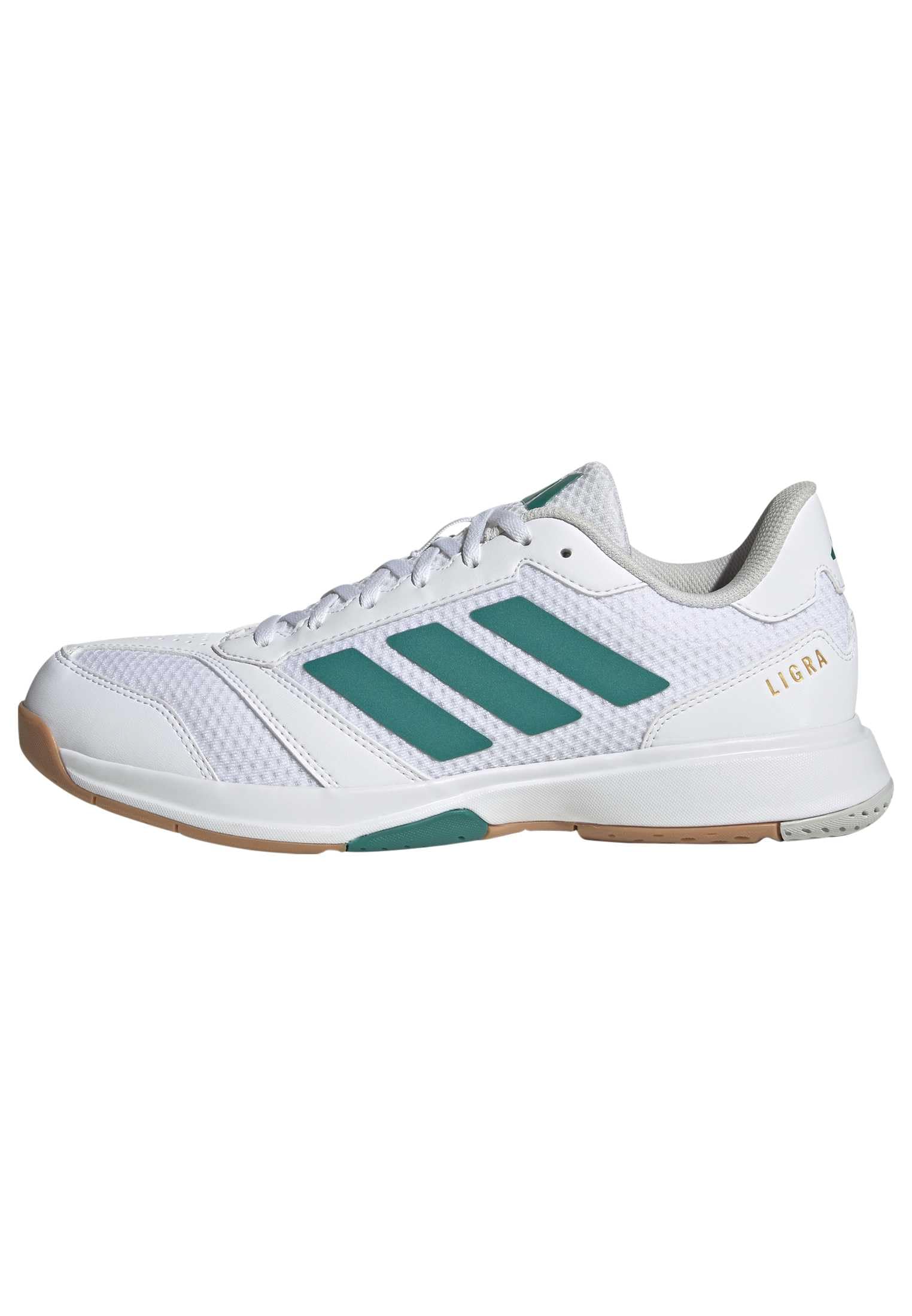 adidas Herren Ligra 8 Mens Indoor Shoes, FTWR White/Equipment Green/Grey one, 41 1/3 EU