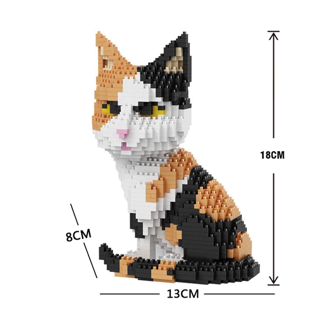 BALODY Sitting cat. Nanoblocks assembly kit. 1300 pieces, 180 mm x 130 mm x 80 mm - Image 2