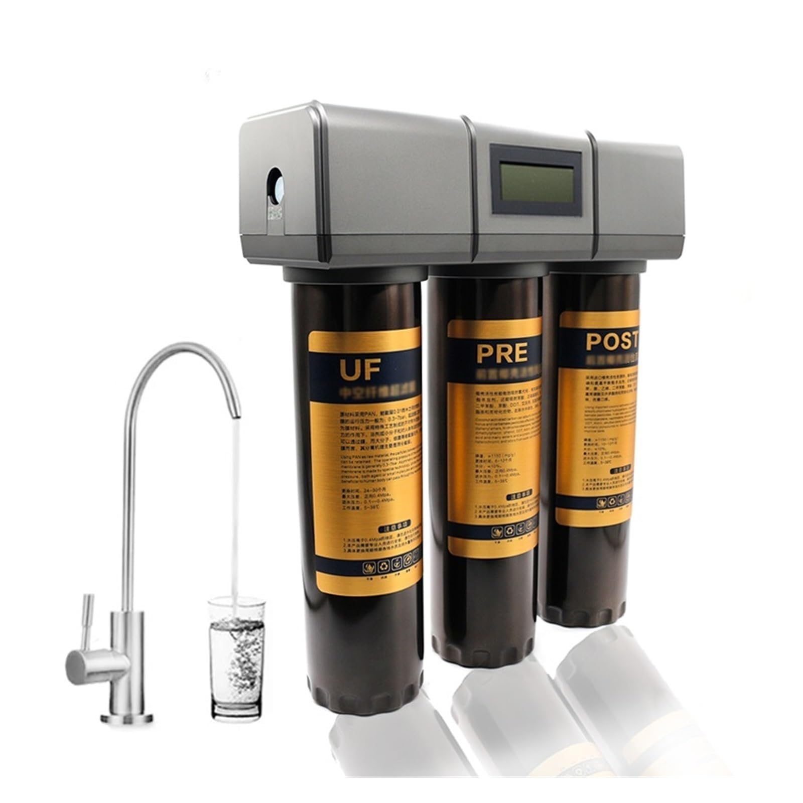 System filtracji wody pod zlewem Filtr do oczyszczania wody pitnej ze stali nierdzewnej, 3-stopniowy system filtrów do wody dla domu