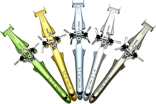 Miniatura 7 de 5 bolígrafos novedosos con forma de avión, bolígrafo de gel para helicóptero, bolígrafo inspirador de aviador con 12 recambios para escuela,