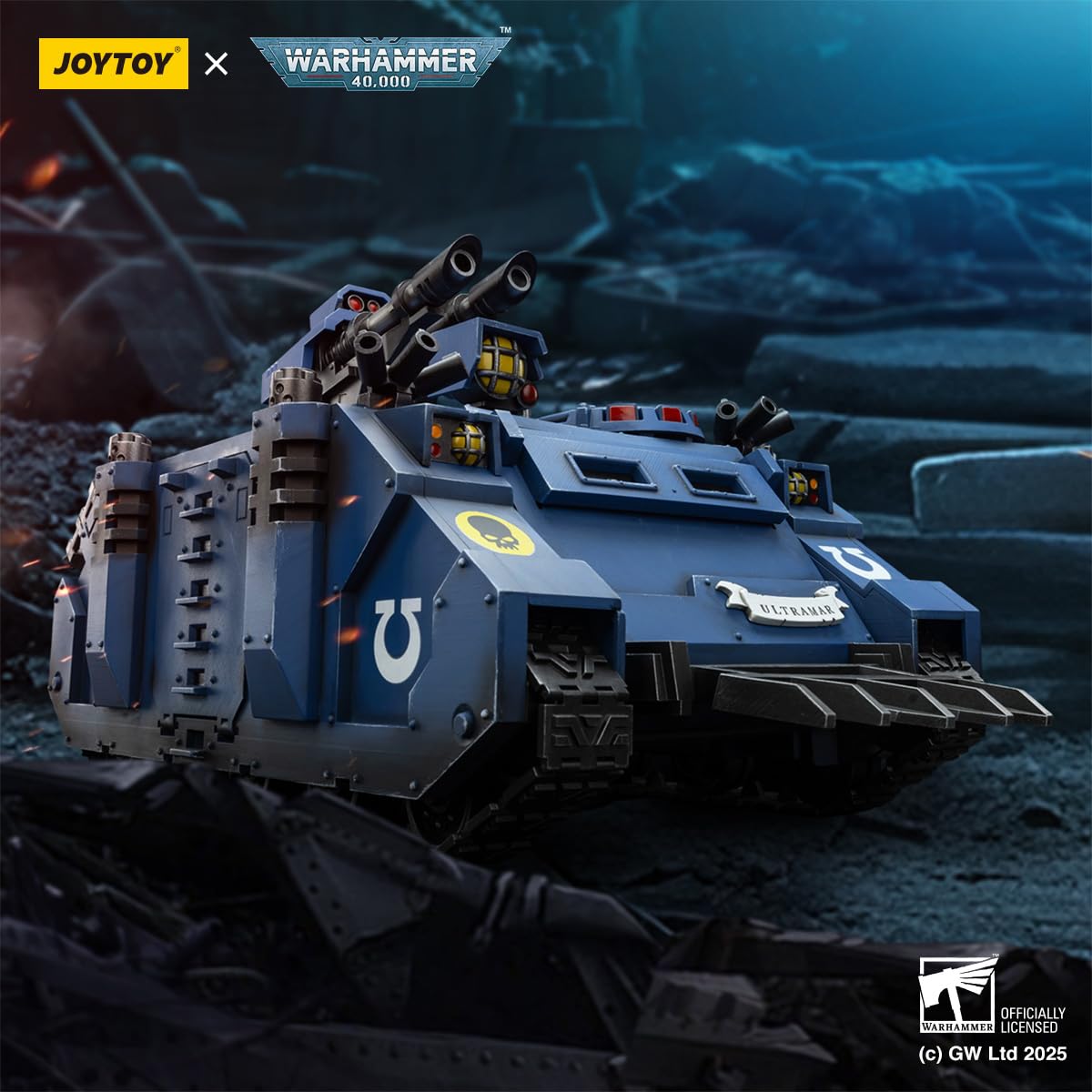 TOYVERSE Joytoy Action Figure scala 1/18 Warhammer 40.000, Ultramarines Razorback con doppio lascannon, modellino articolato mobile, 25 cm, adatto a ragazzi dai 15 anni in su
