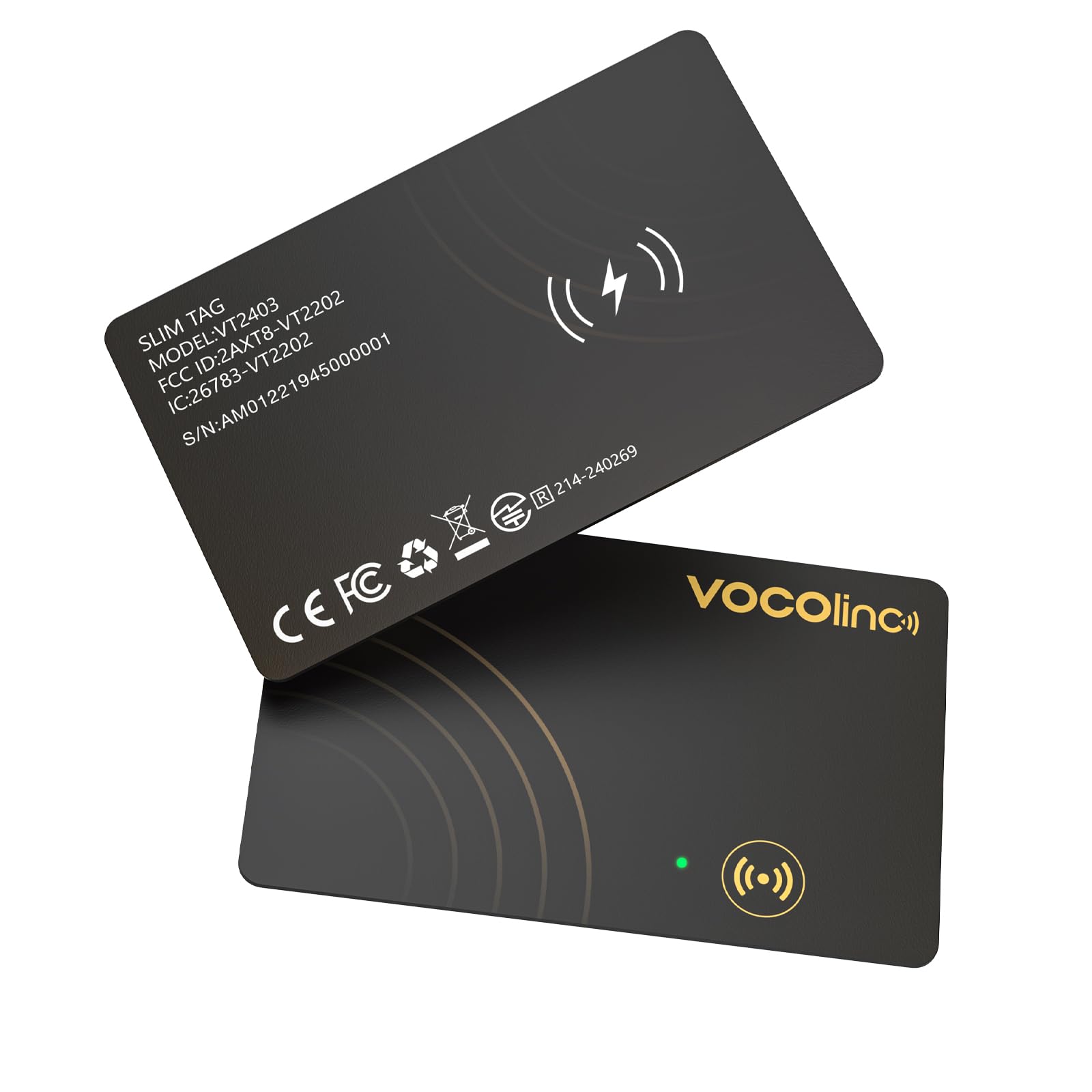 VOCOlinc Airタグ カード型 超薄(0.16cm) 「ワイヤレス充電対…