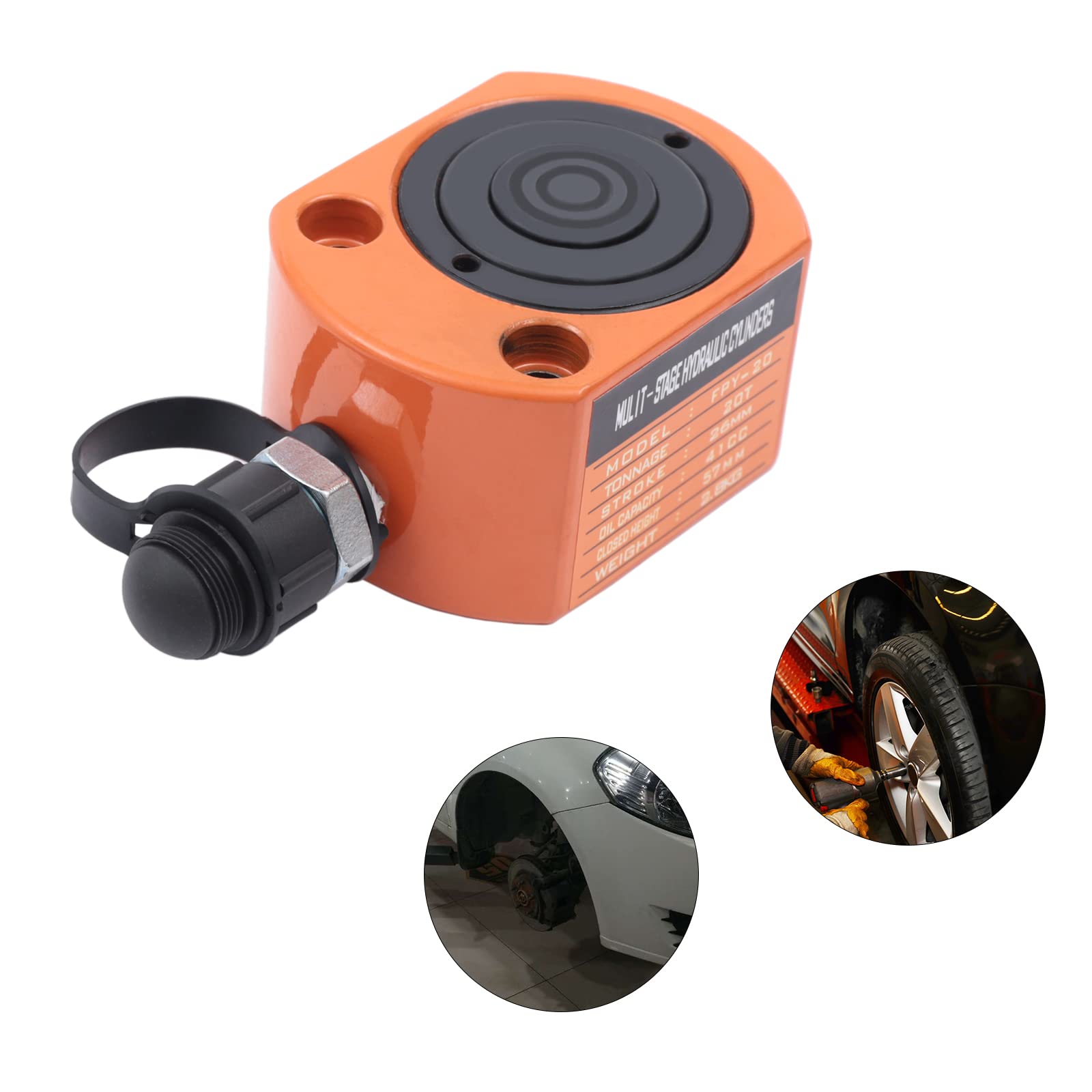 Gato hidráulico de 20T para botellas hidráulicas, cilindro hidráulico Jack Mini cilindro hidráulico de elevación para construcción naval, puente, construcción