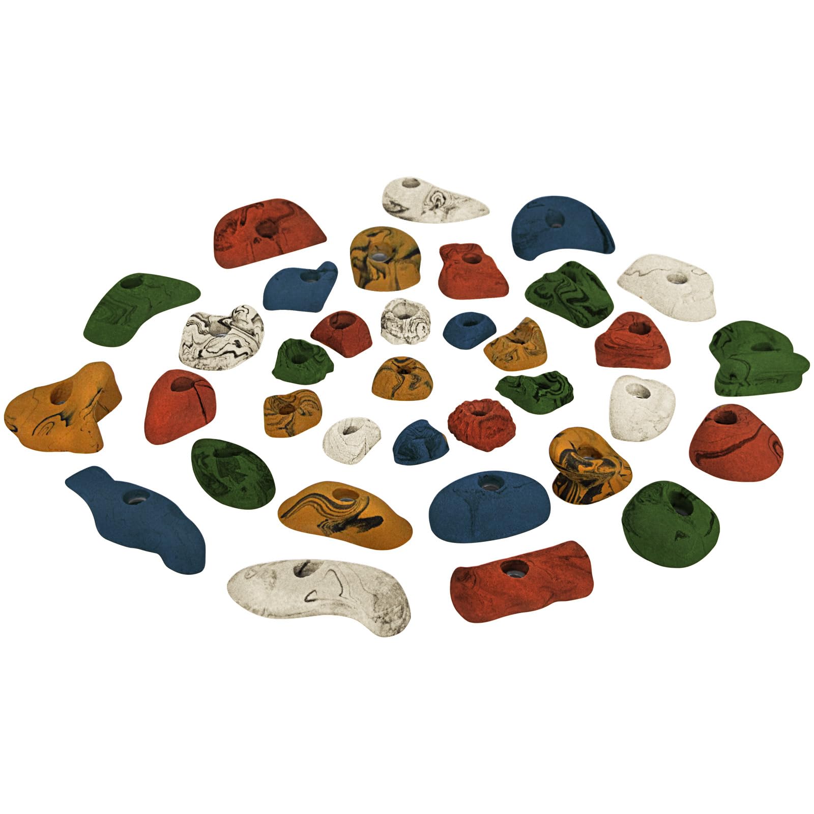 ALPIDEX 35 Presas Escalada | Tamaños L, M, S | Superficie 3-5 m² | Bloques Escalada | Juego Ideal para Principiantes | Piedras Escalada | Resistente Intemperie