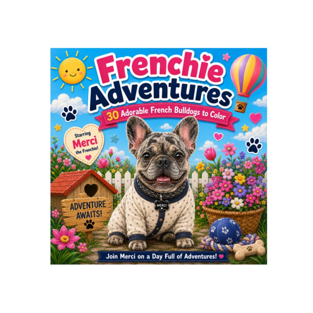 Frenchie Adventures: 30 Adorable French Bulldogs to Color