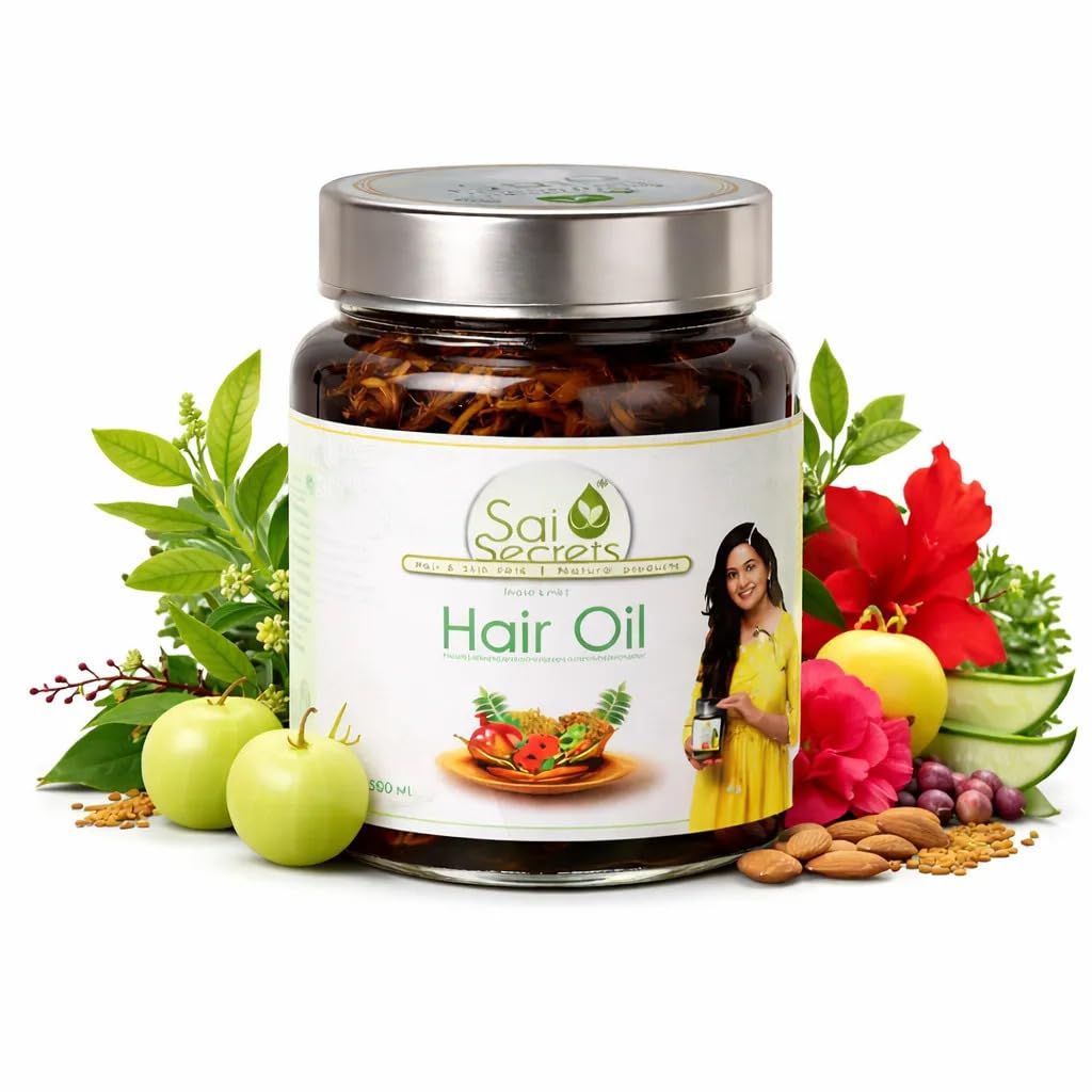 Sai Secrets Herbal Hair Oil for Hair Growth, Hair Fall Control & Dandruff | Reduces Premature Greying | 100% Natural Hair Care Oil | Suitable for Men & Women-image-41