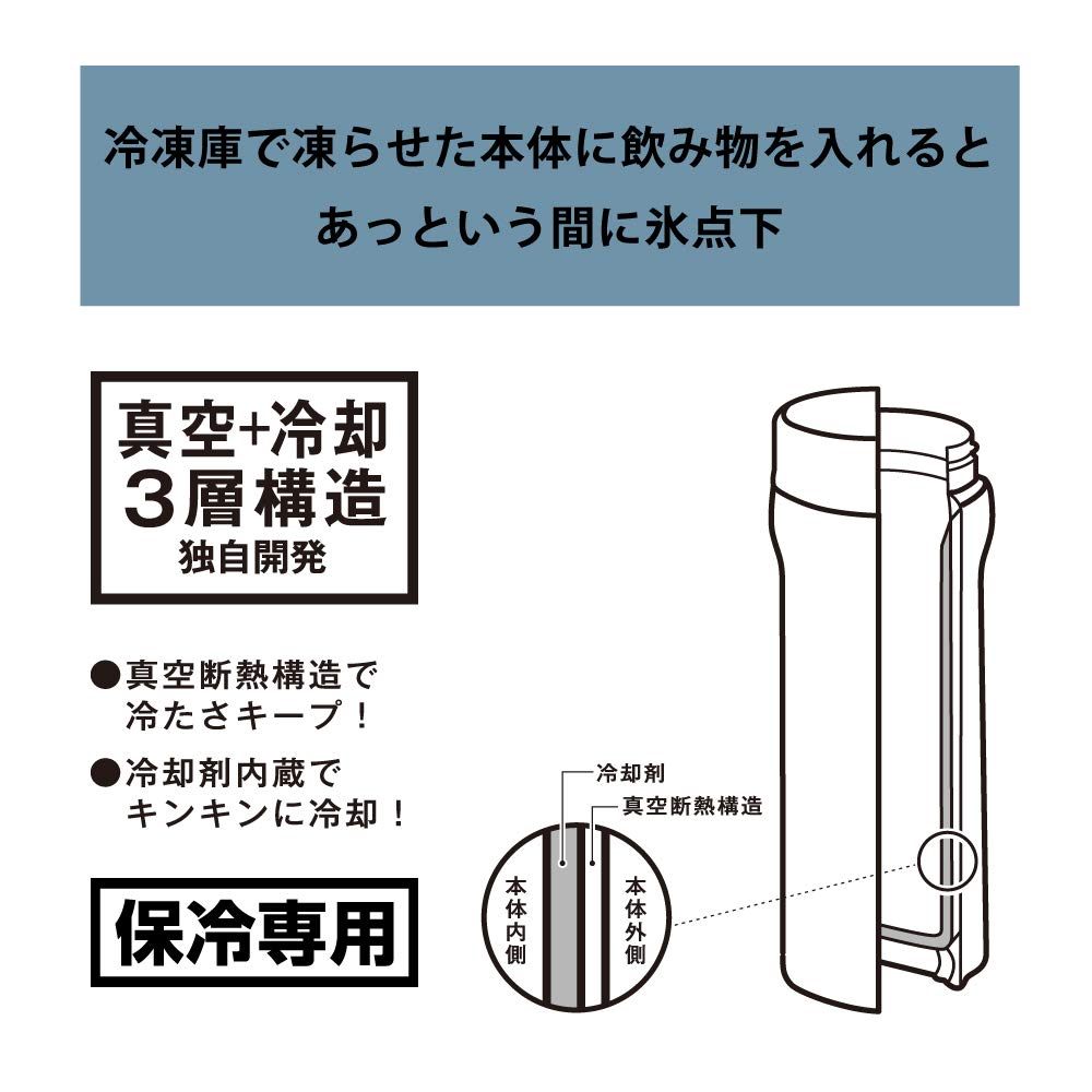 Amazon｜ドウシシャ 水筒 氷点下ボトル 555ml ON℃ZONE (オンドゾーン