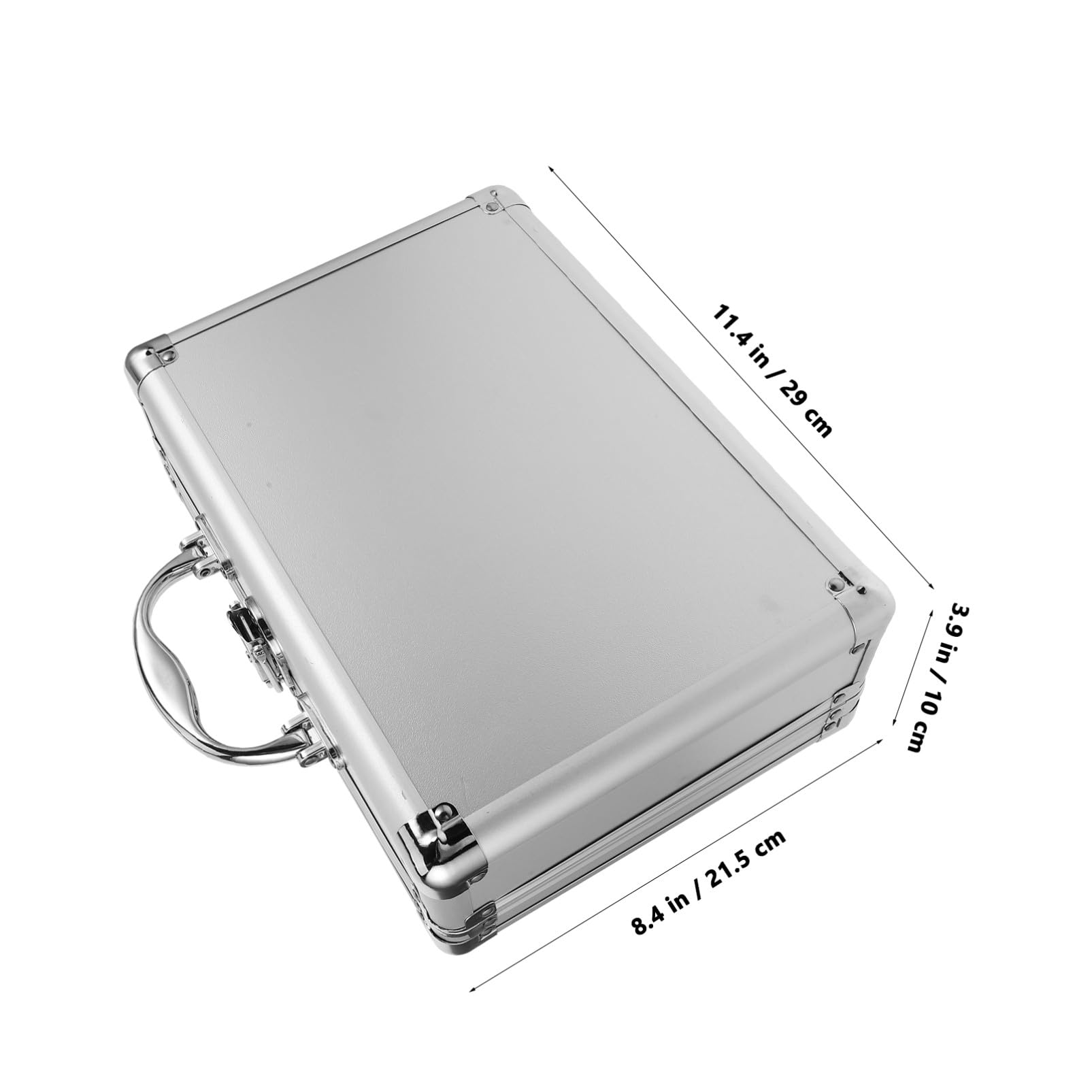Aluminiumlegierung Werkzeugkoffer Silber mit Griff und Hartschale | 2-lagige Schaumstoffeinlage, Tragbares Format für Reise und Alltag, für Elektronik und Gerät