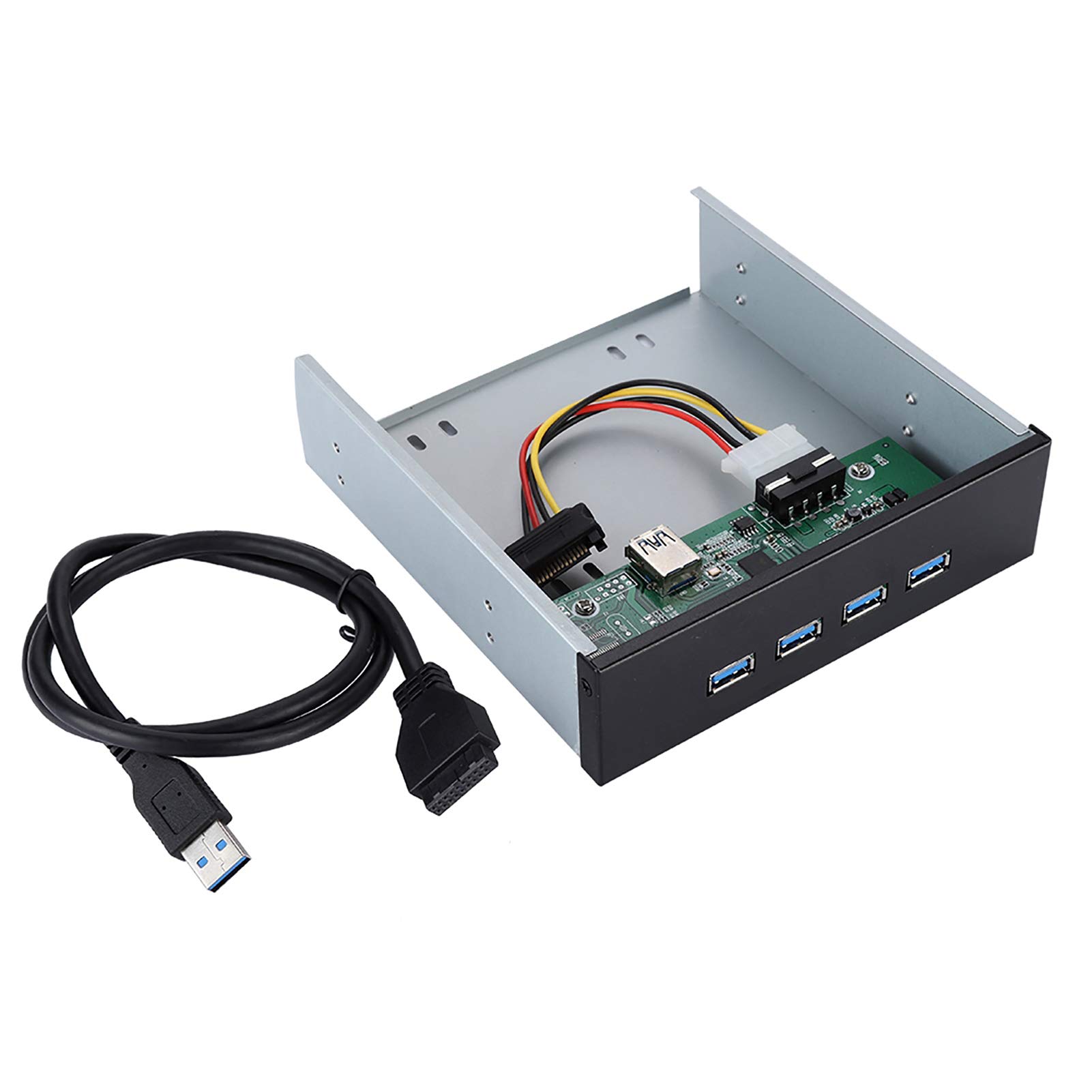 Pannello frontale con hub a 4 porte USB 3.0 da 5,25 pollici, 19 pin, per lettore CD; baia di espansione per unità ottica USB 3.0 con hub a 4 porte; rack mobile per CD-ROM per PC