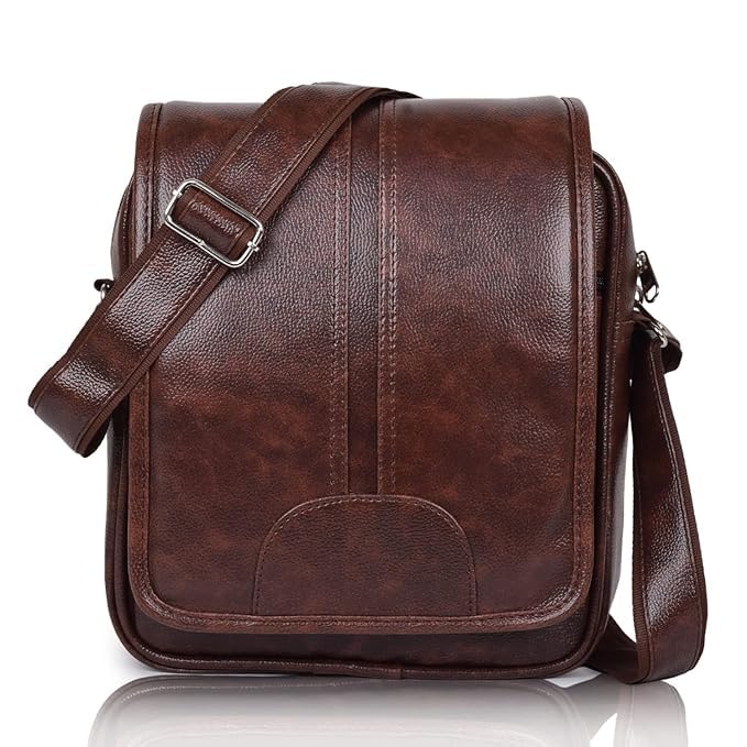 PAVILONN Small Crossbody Chest & Side Bag for Men | Genuine Leather Sling Bag | Mini Travel Office Sling | Stylish Shoulder Pouch for Passport, Documents & Essentials | Corporate Gift-picture-31