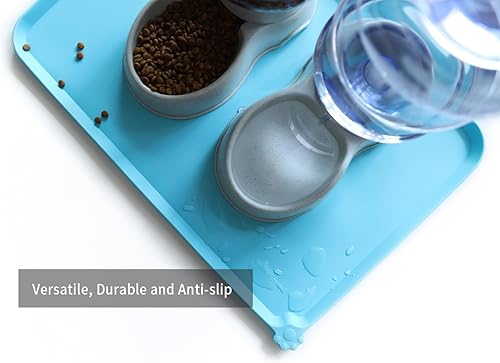 Miniatura 144 de Hoki Found - Bandeja de silicona para comida de mascotas , tapete mantel individual antideslizante para mascotas, tapete impermeable de alimentación
