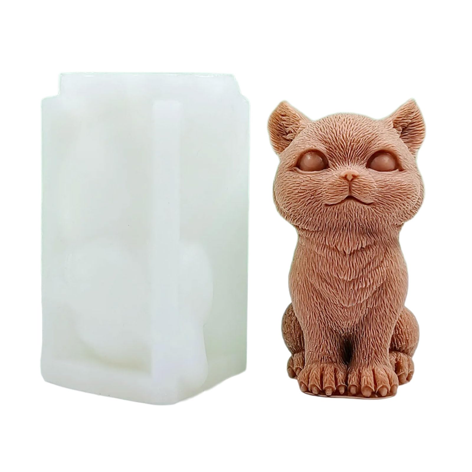 PANGBOER Sitting Cats Molds Cute Cats Silicones Animal Casting Soap Molds for Chocolate Fondant Decorations Silicone Sitting Clay Soap Animal