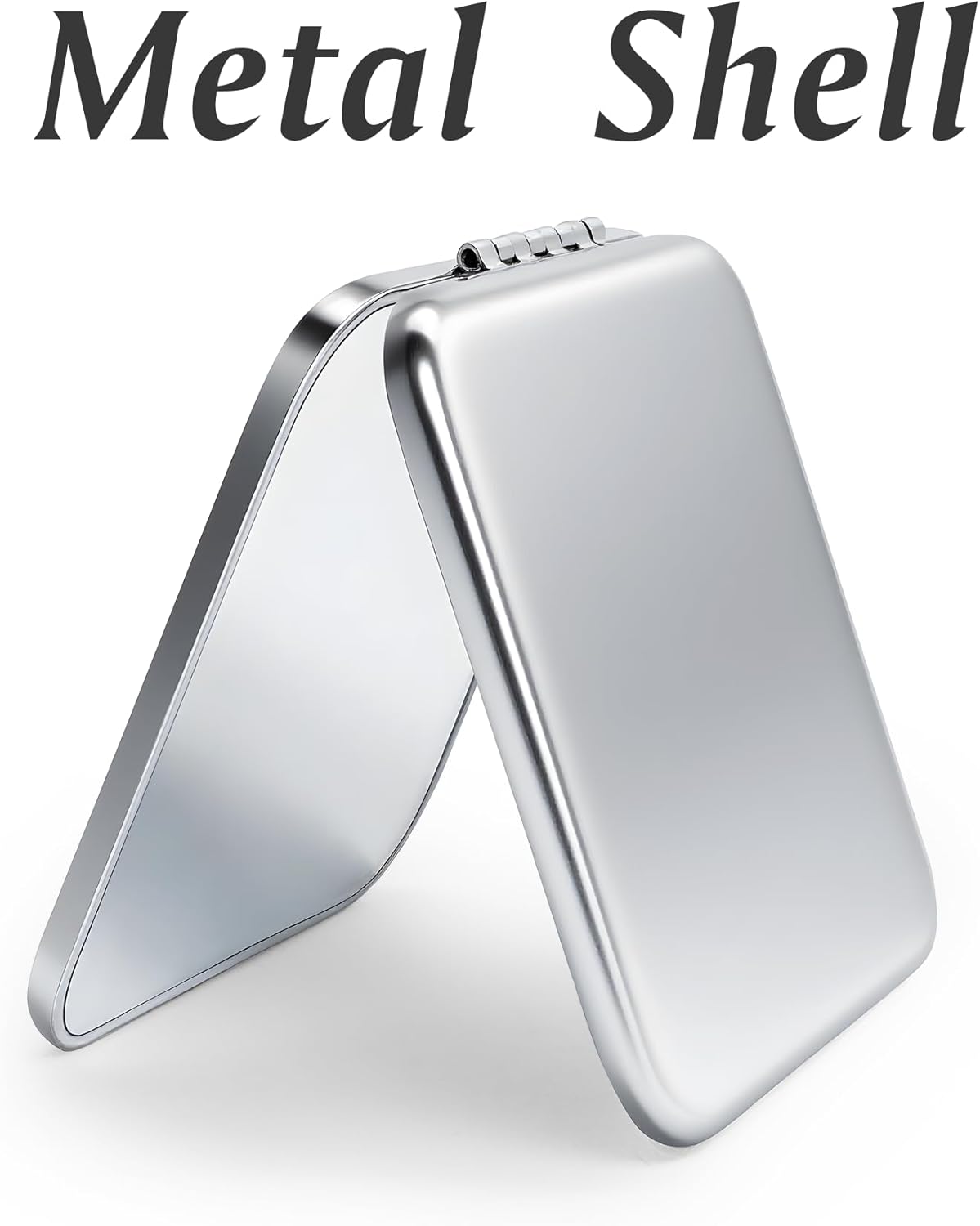 Compact Mirror for Purse, Metal Square Shell, Double-Sided 1X/2X Magnifying, Portable Small Travel Makeup Mirror, Mini Pocket Mirror, Silver, 24 Packs