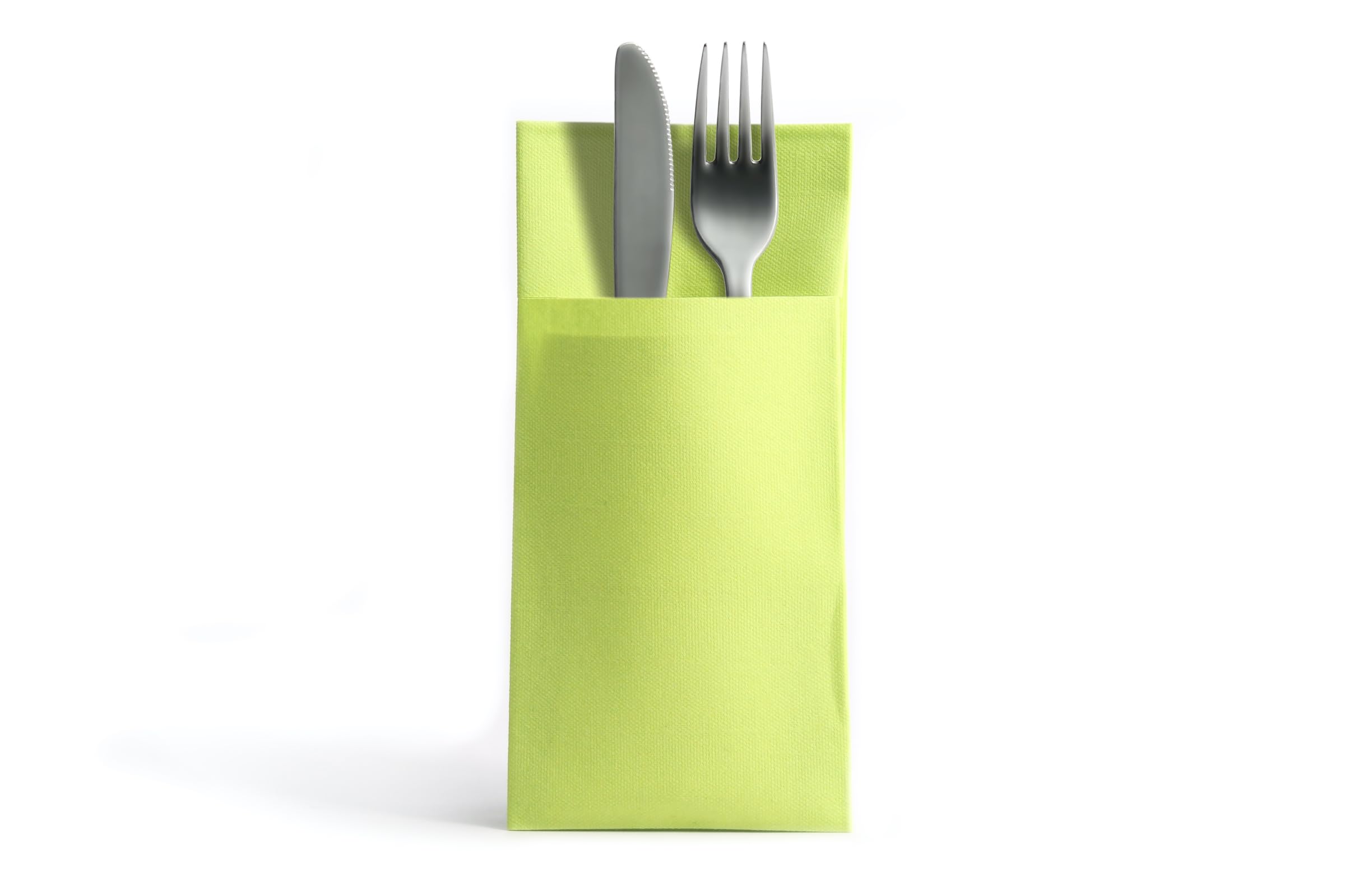 AROBA Airlaid - Servilletas para cubiertos (verde kiwi, 39 x 40 cm, 1000 unidades, bolsas para cubiertos plegadas, servilletas Airlaid similares a la tela)