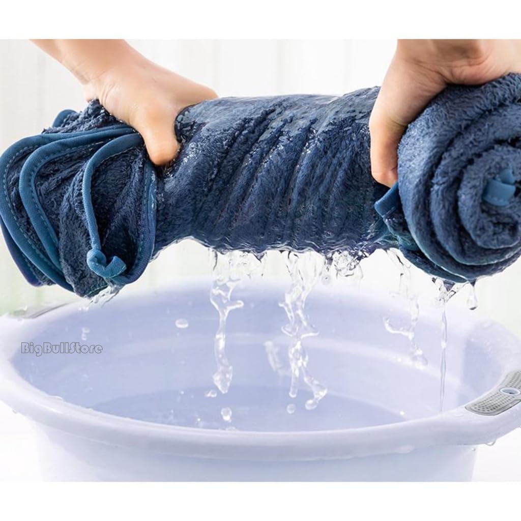 Fezora® Toallas de baño de microfibra de 500 g/m², (70 x 140) felpa extrasuave y secado rápido, alta absorción con toallas de gran tamaño para baño (paquete de 2) (azul oscuro y morado)