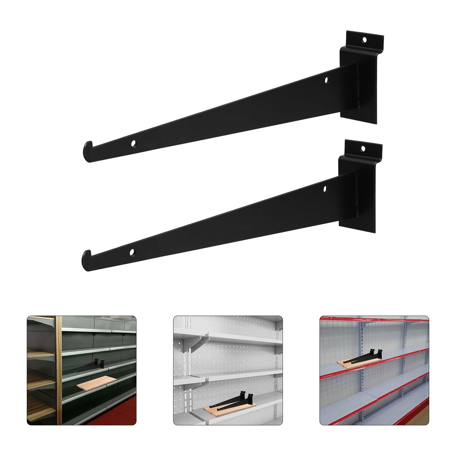 6 Stück Eisen Regalhalterungen für Lamellenwände Robuste Schwarze Wandhalterungen mit Einfacher Montage für Garage und Ladenregale