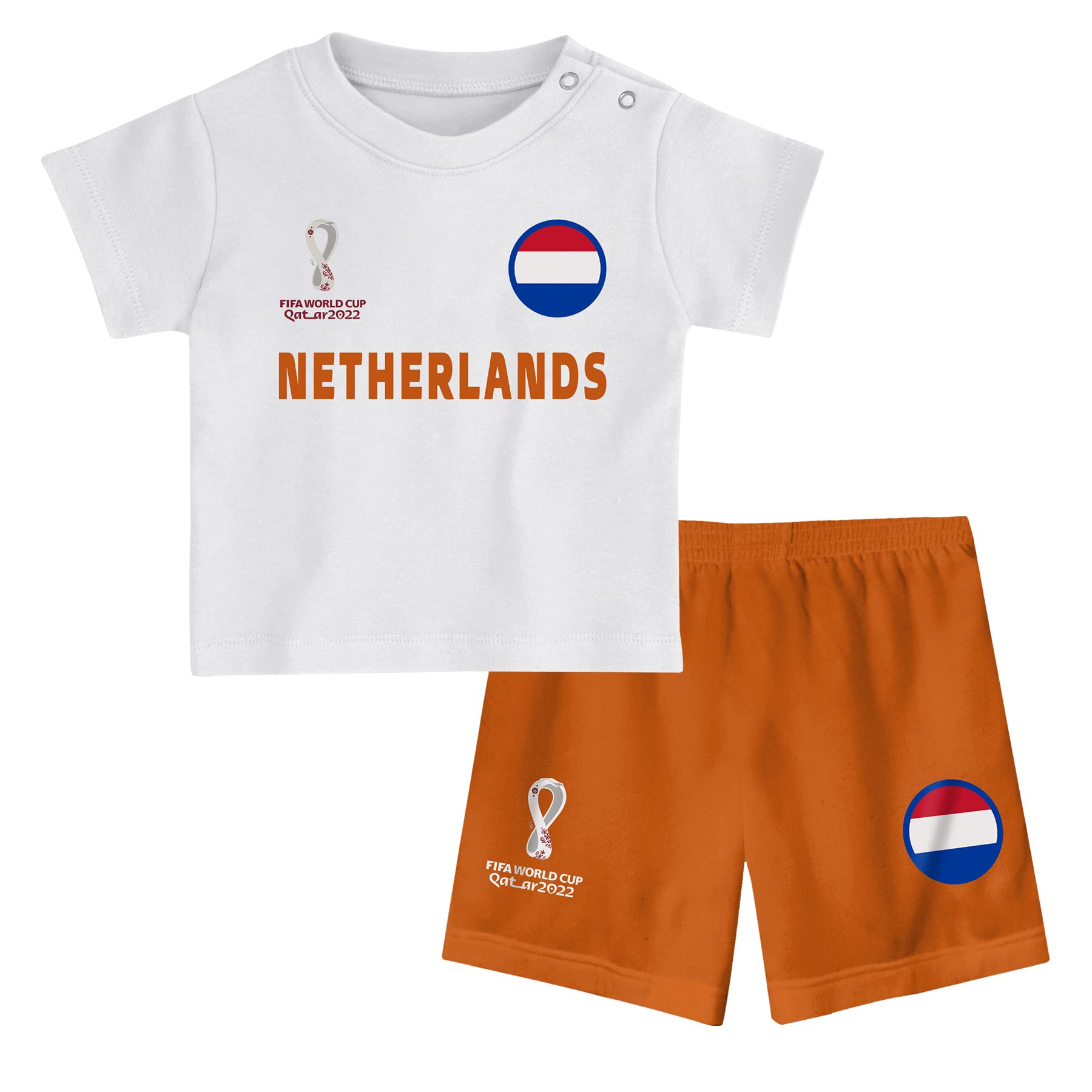 Netherlands, Official Fifa 2022 Tee & Short Set Away Country Tee & Shorts Set, Children's 12 Months