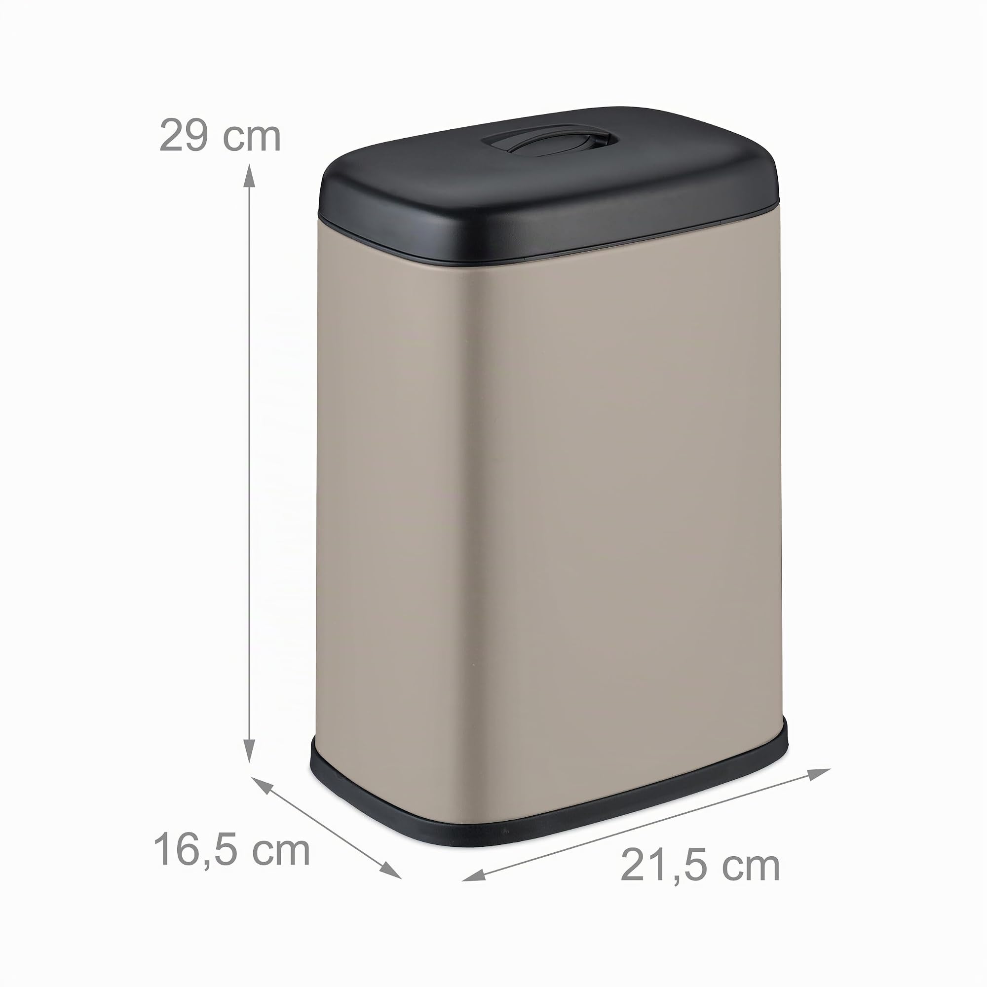 Relaxdays Mülleimer Wandmontage, 5 Liter, Einhängen oder Kleben, Inneneimer, Küchenabfalleimer, Badmülleimer, beige