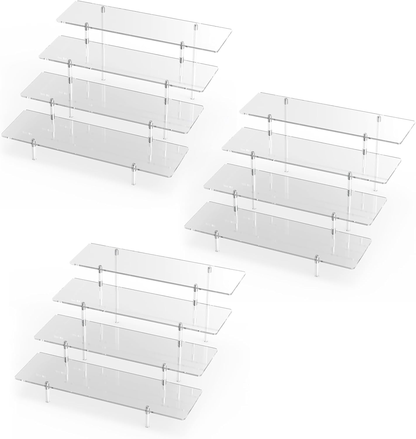 Acrylic Display Riser Stand Shelf Clear 4 Tier Cupcake Stand Perfume Display Holder Figures Desktop Decoration Organizer Showcase Toys Retail Display Rack Candy Dessert Buffet 4 Steps Collection (3 PACKS) Acrylic Display Riser Stand Shelf Clear 4 Tier Cupcake Stand Perfume Display Holder Figures Desktop Decoration Organizer Showcase Toys Retail Display Rack Candy Dessert Buffet 4 Steps Collection (3 PACKS)