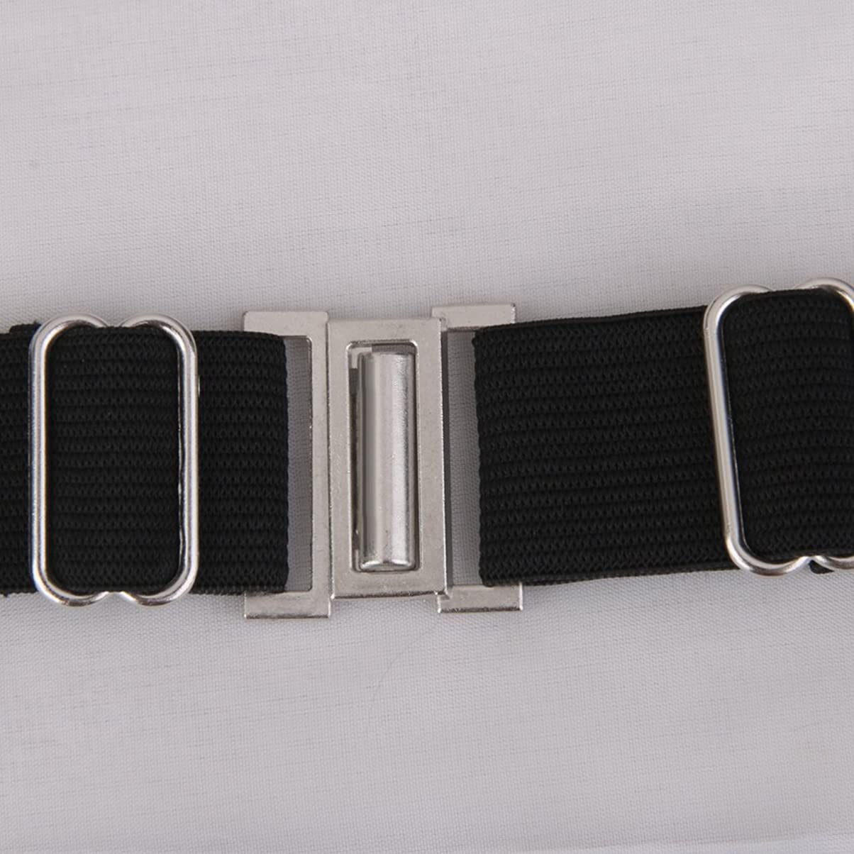 GALPADA Ensemble 3 Pièces Ceinture de Smoking Homme Blanc en Polyester Brillant Nœud Classique Pré-noué et Mouchoir, Taille Ajustable pour Cérémonies Formelles