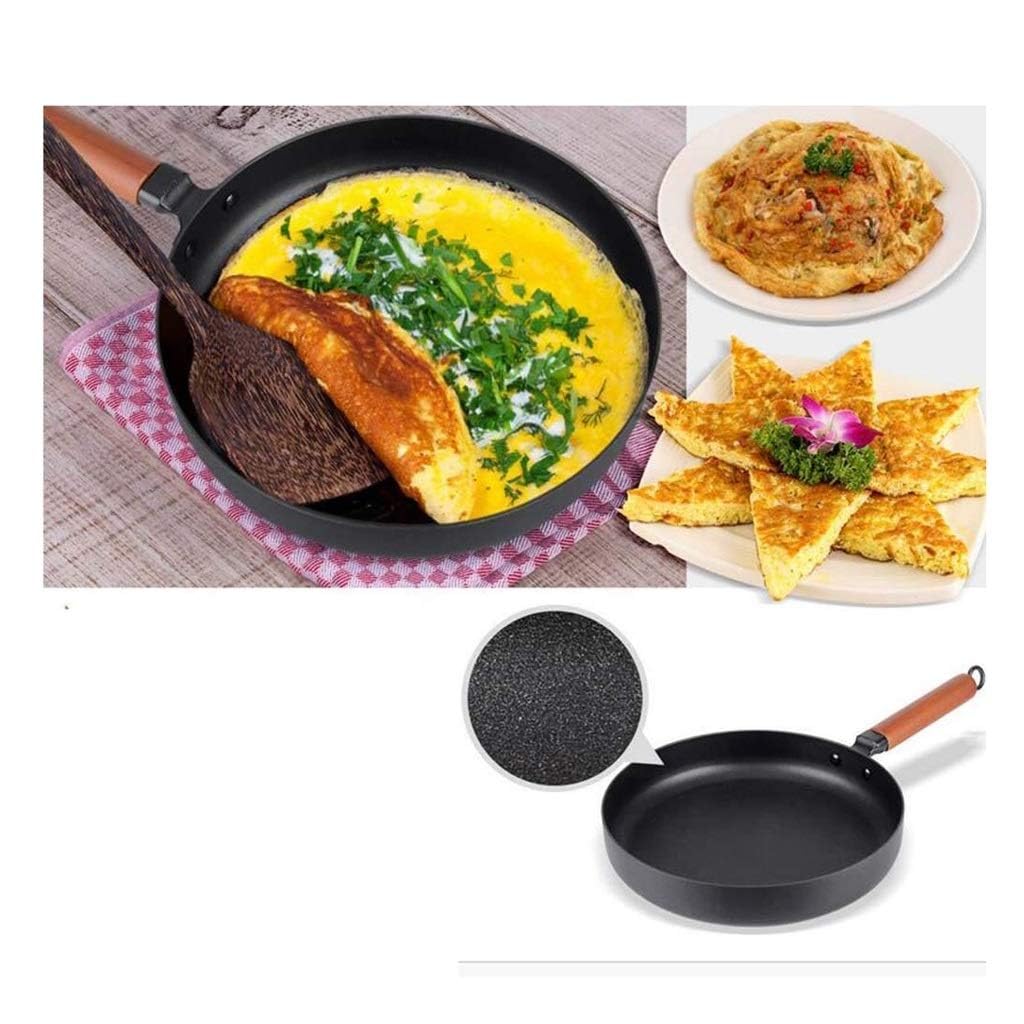 26CM Gusseisenpfanne Große Bratpfanne Mit Hilfsgriff Küchenfritteuse, Restaurantkochqualität,